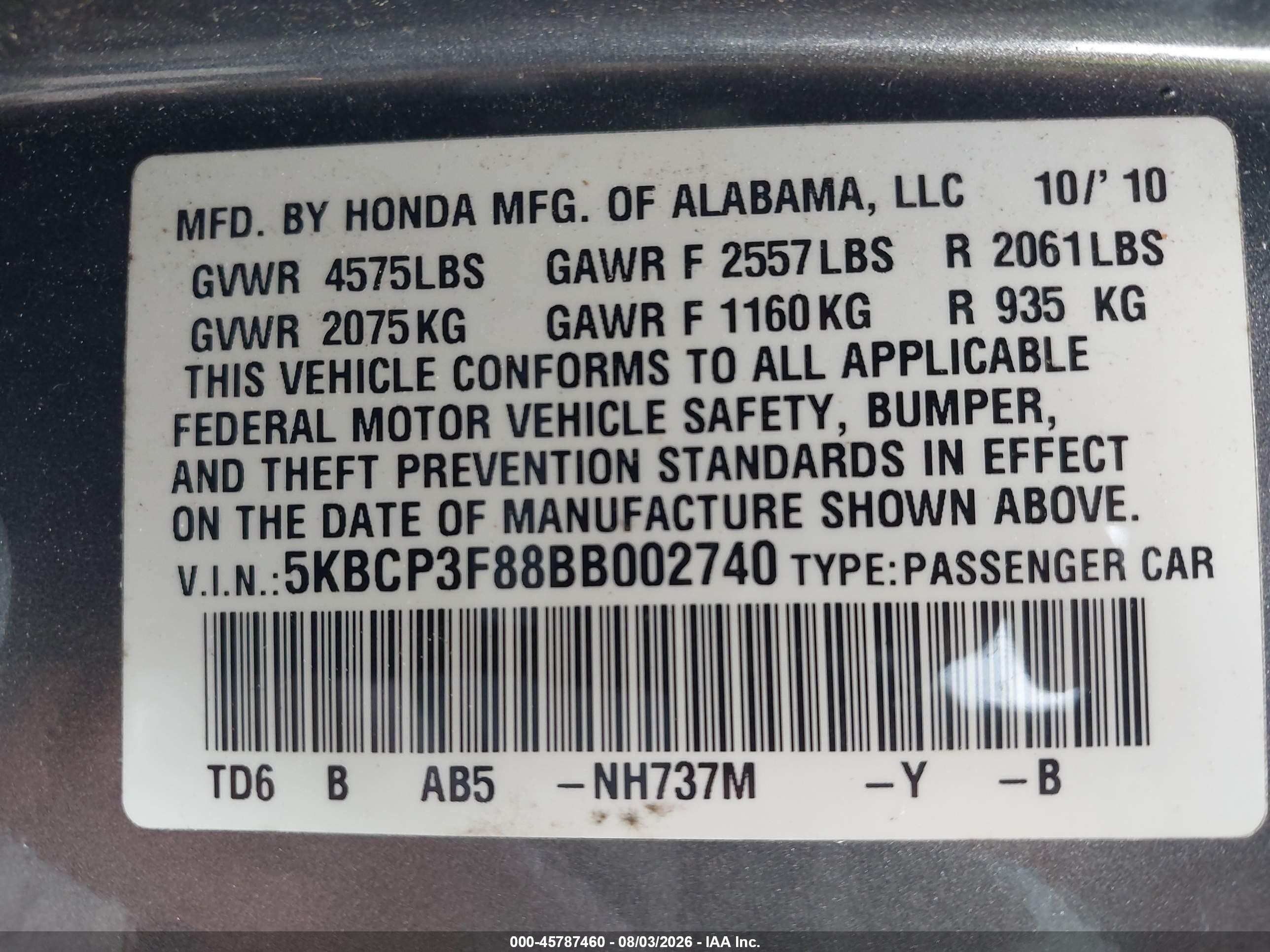 2011 Honda Accord 3.5 Ex-l Gray vin: 5KBCP3F88BB002740