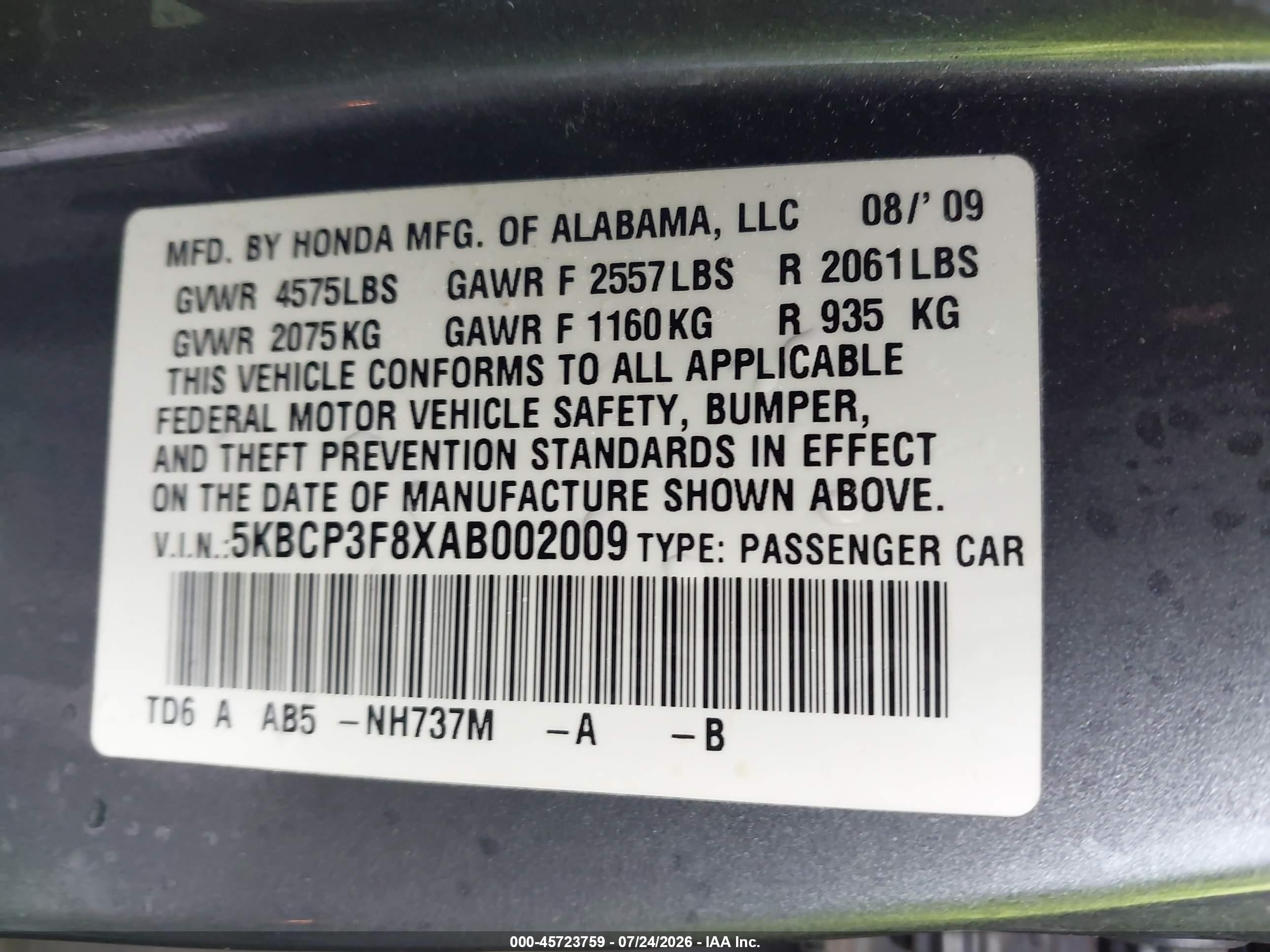 2010 Honda Accord 3.5 Ex-l Silver vin: 5KBCP3F8XAB002009
