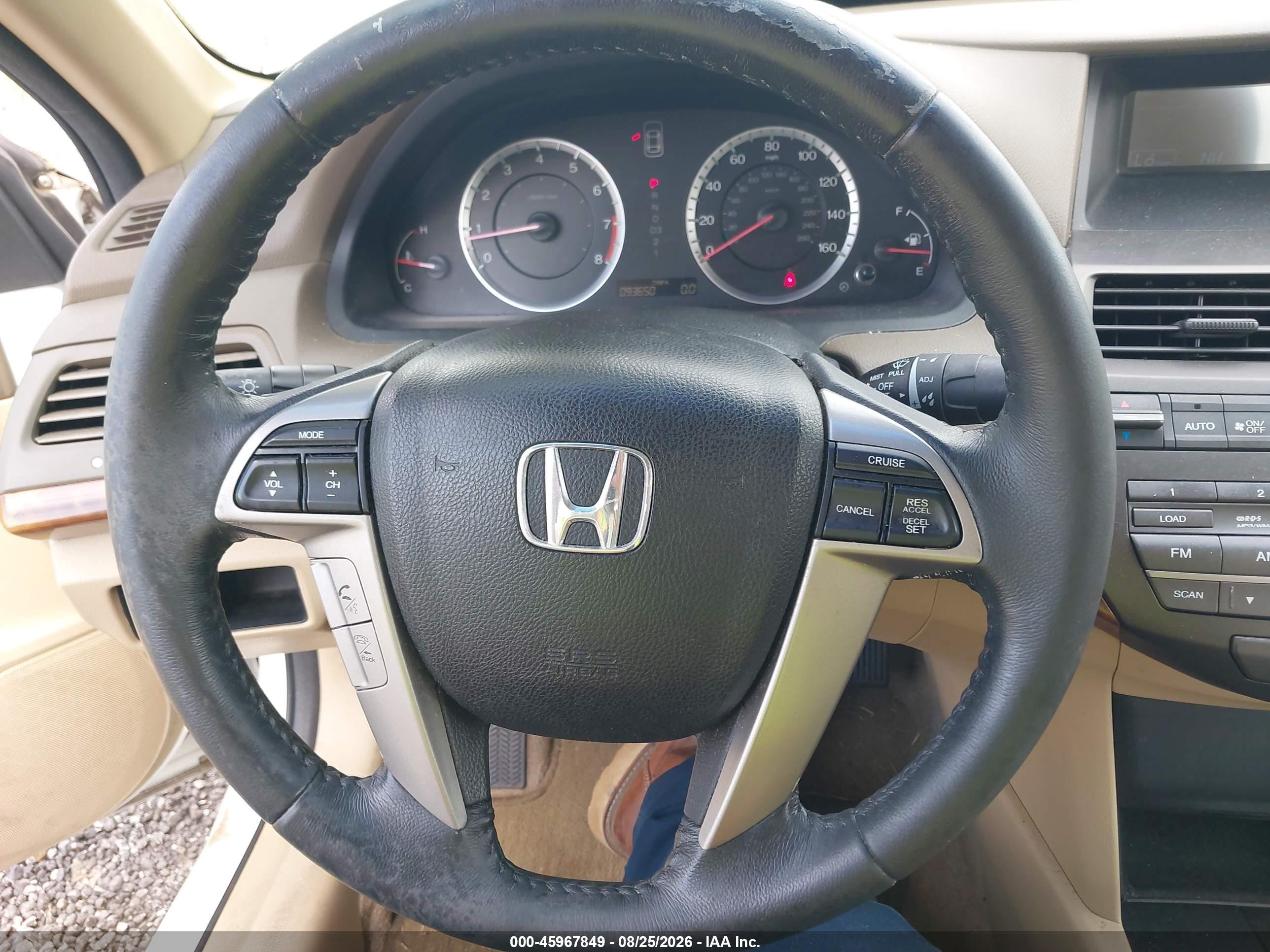 2010 Honda Accord 3.5 Ex-l White vin: 5KBCP3F8XAB004116