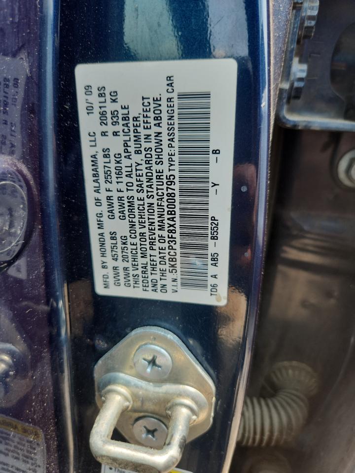 2010 Honda Accord Exl Blue vin: 5KBCP3F8XAB008795