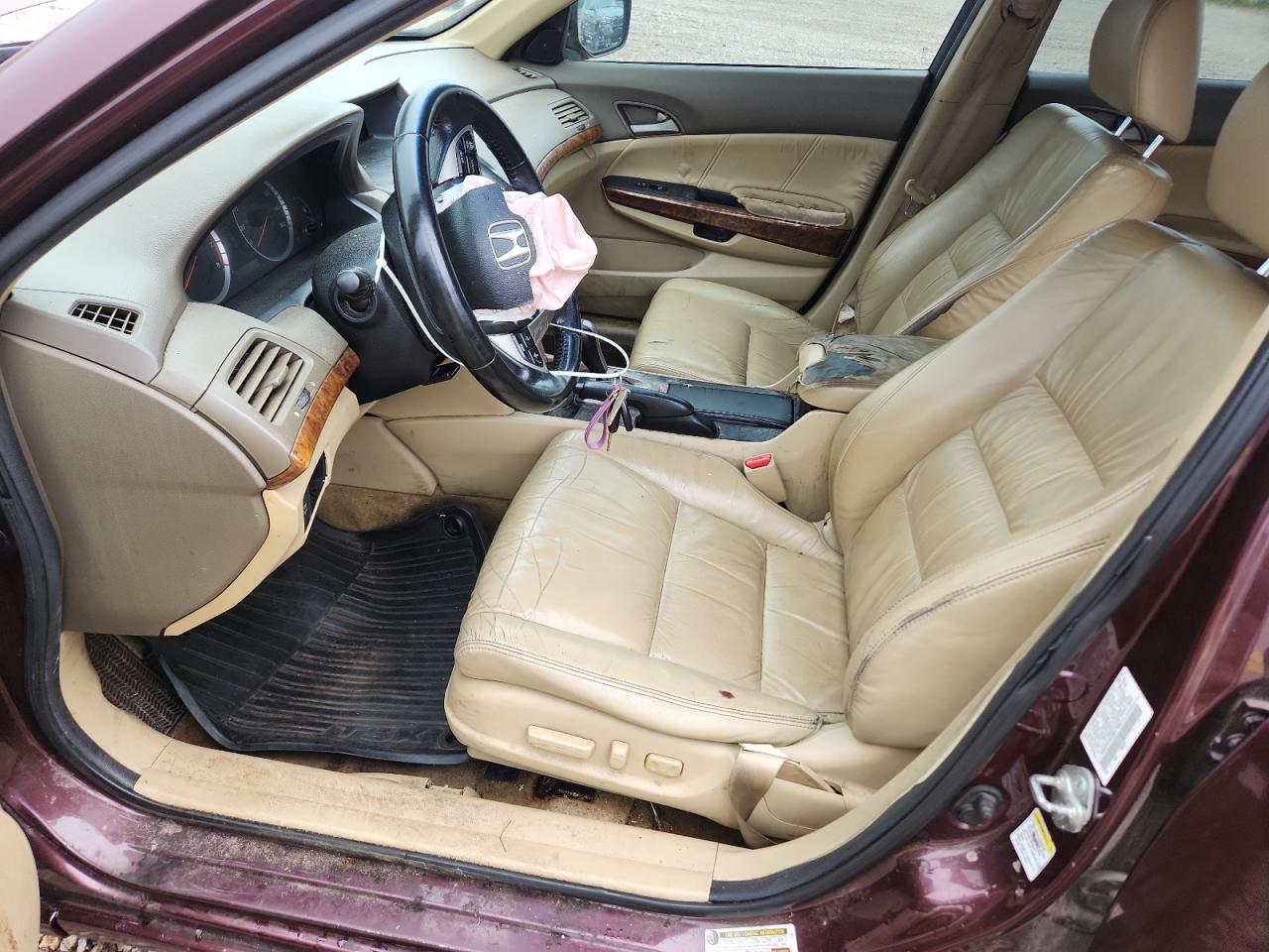 2010 Honda Accord Exl Burgundy vin: 5KBCP3F8XAB017934