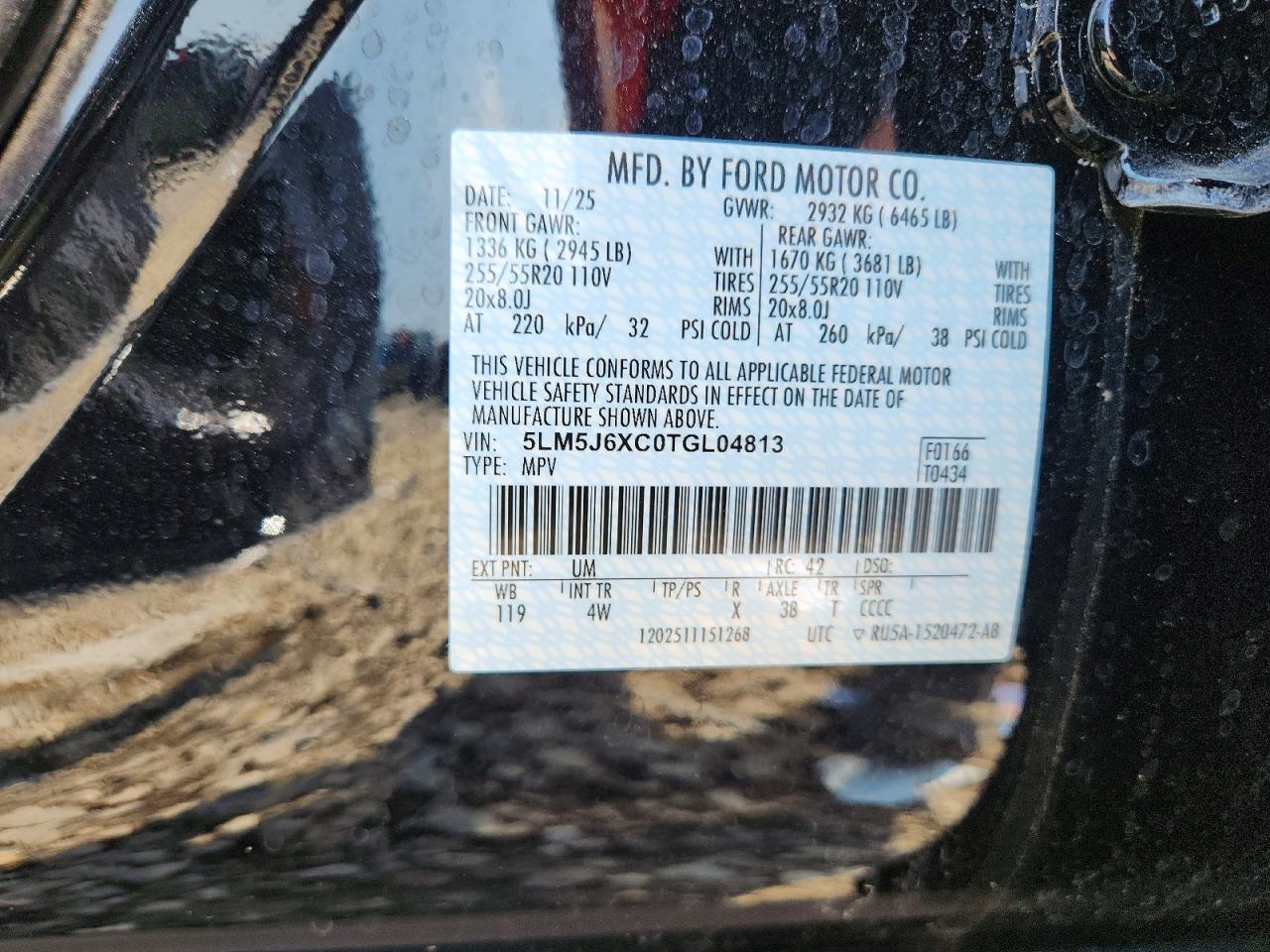2026 Lincoln Aviator Black vin: 5LM5J6XC0TGL04813