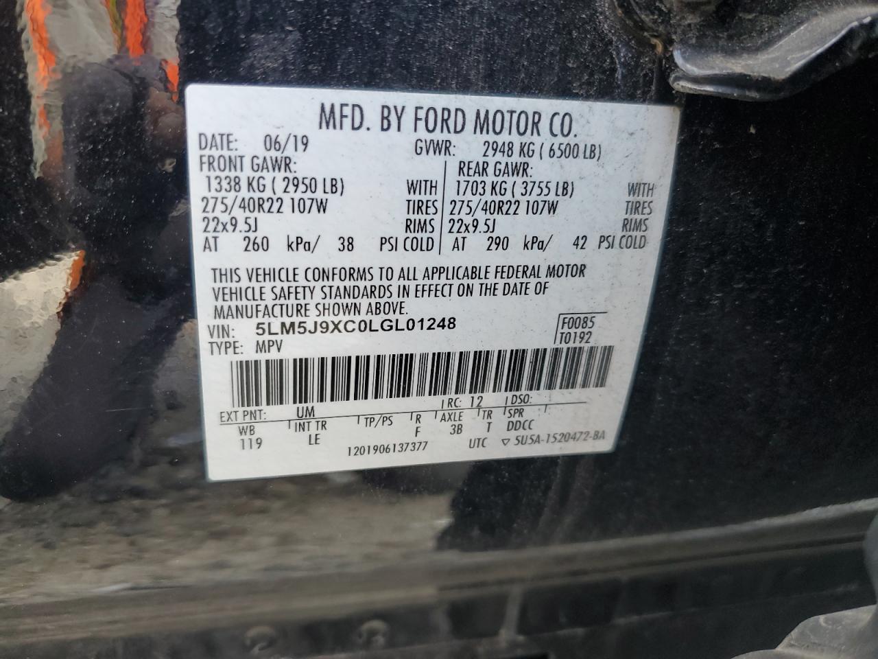 2020 Lincoln Aviator Black Label Black vin: 5LM5J9XC0LGL01248