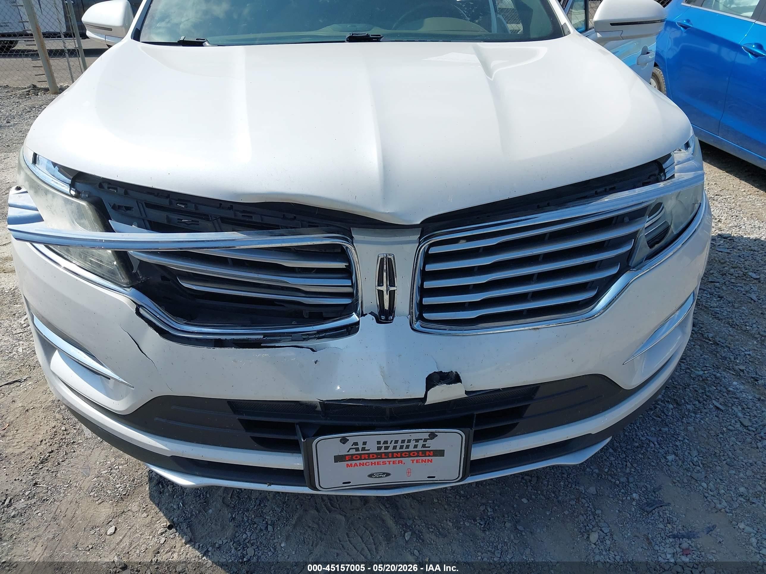 2015 Lincoln Mkc White vin: 5LMCJ1A92FUJ15738