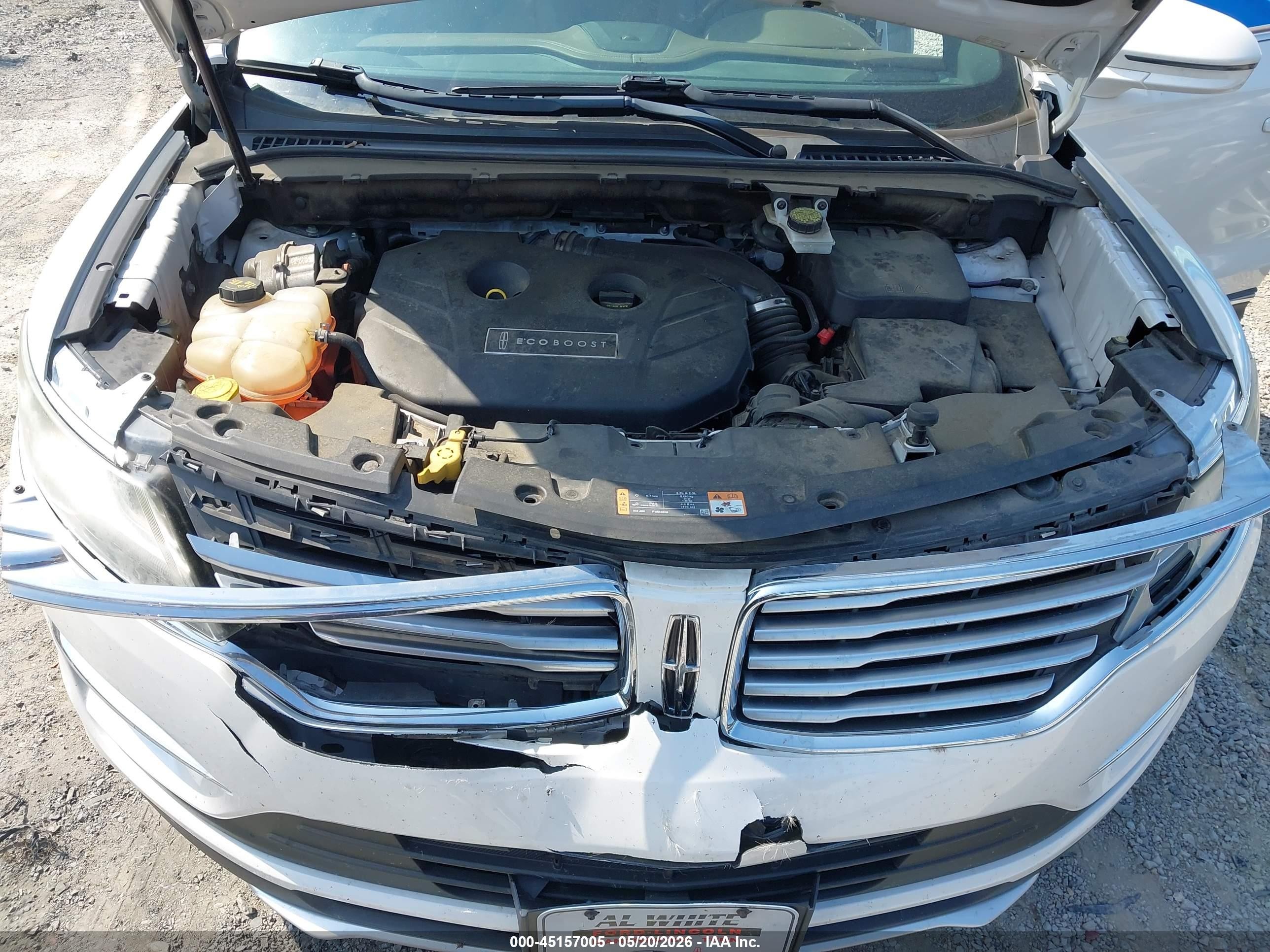 2015 Lincoln Mkc White vin: 5LMCJ1A92FUJ15738