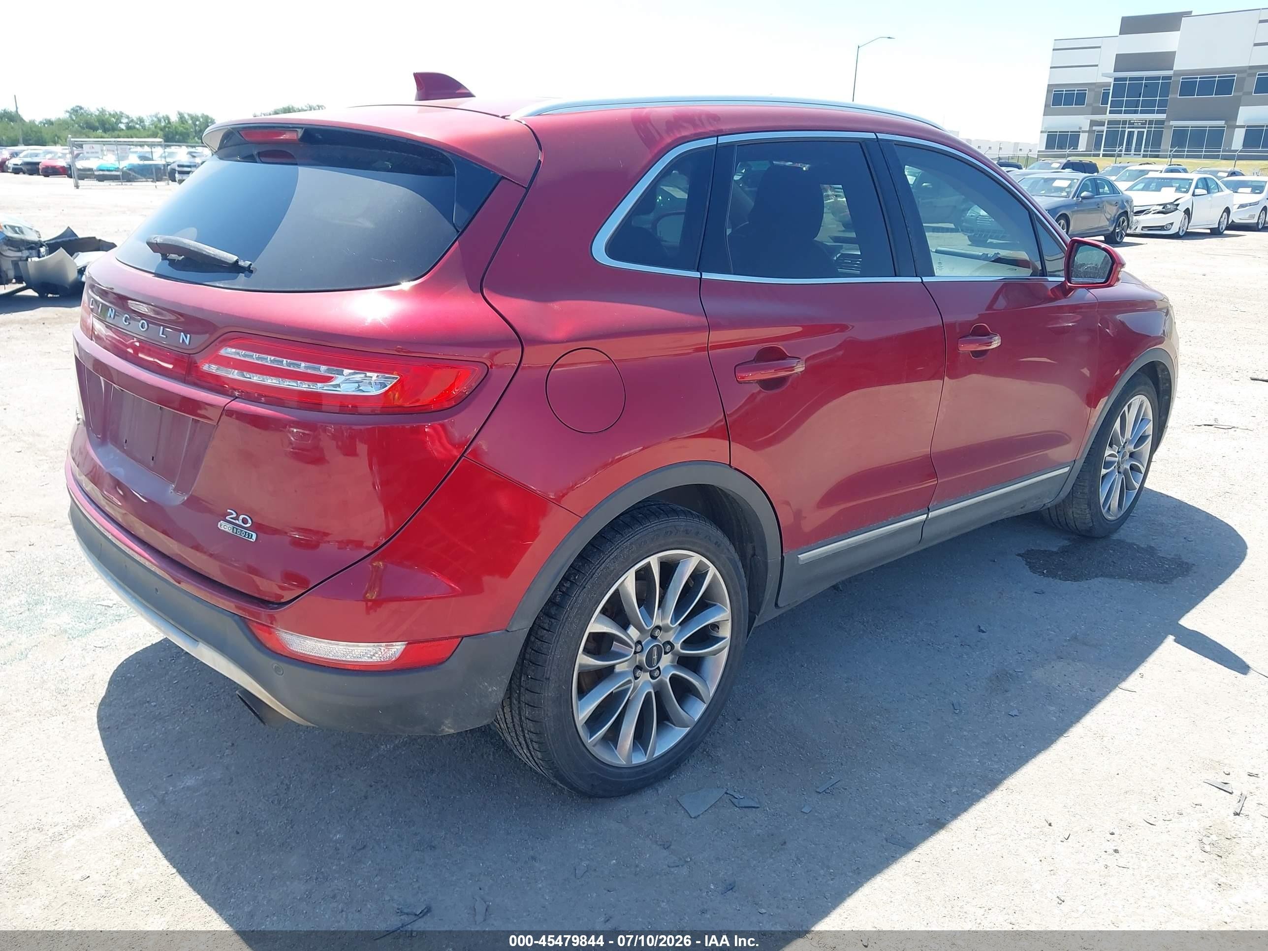 2015 Lincoln Mkc Red vin: 5LMCJ1A95FUJ07892