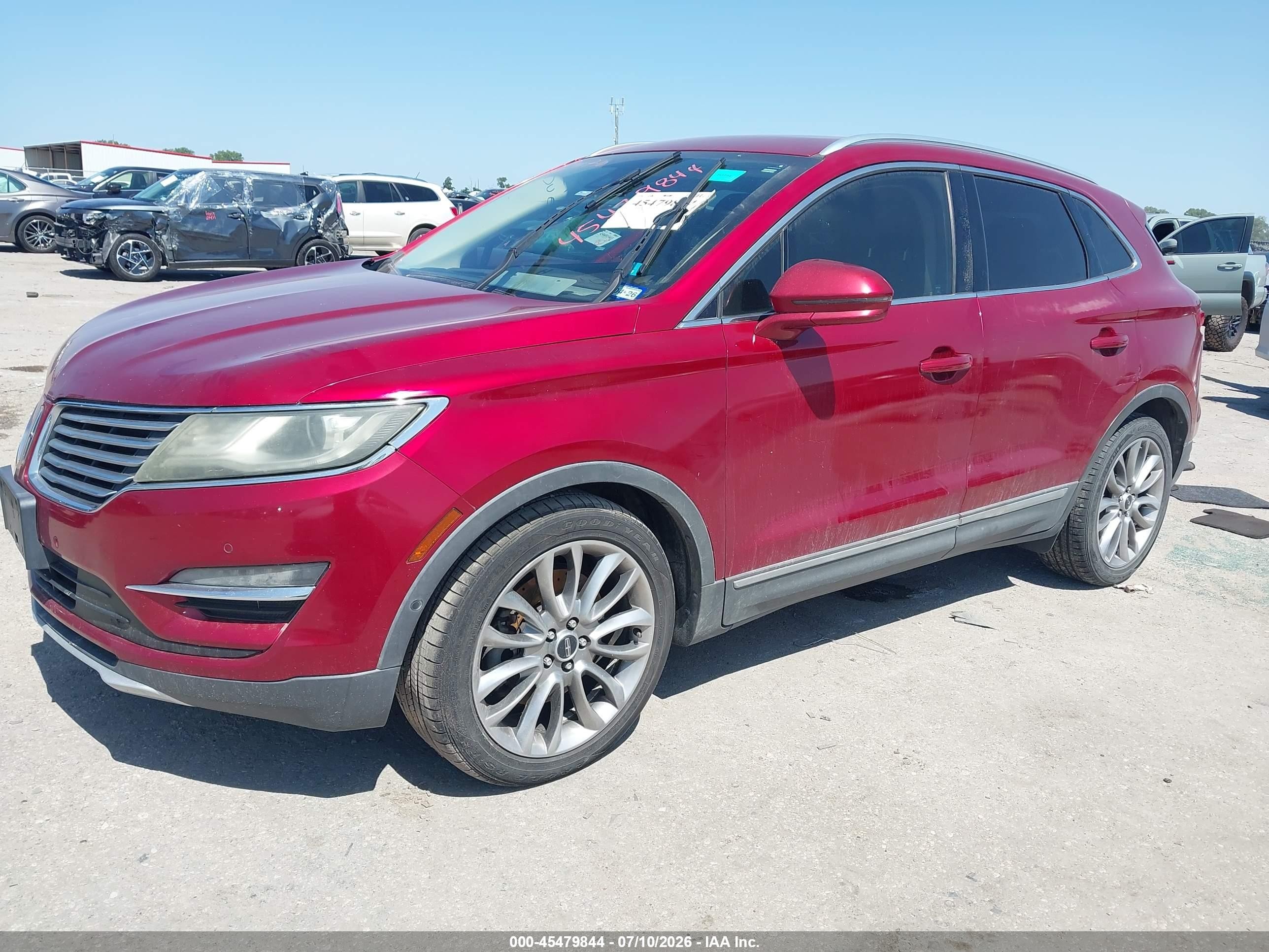 2015 Lincoln Mkc Red vin: 5LMCJ1A95FUJ07892