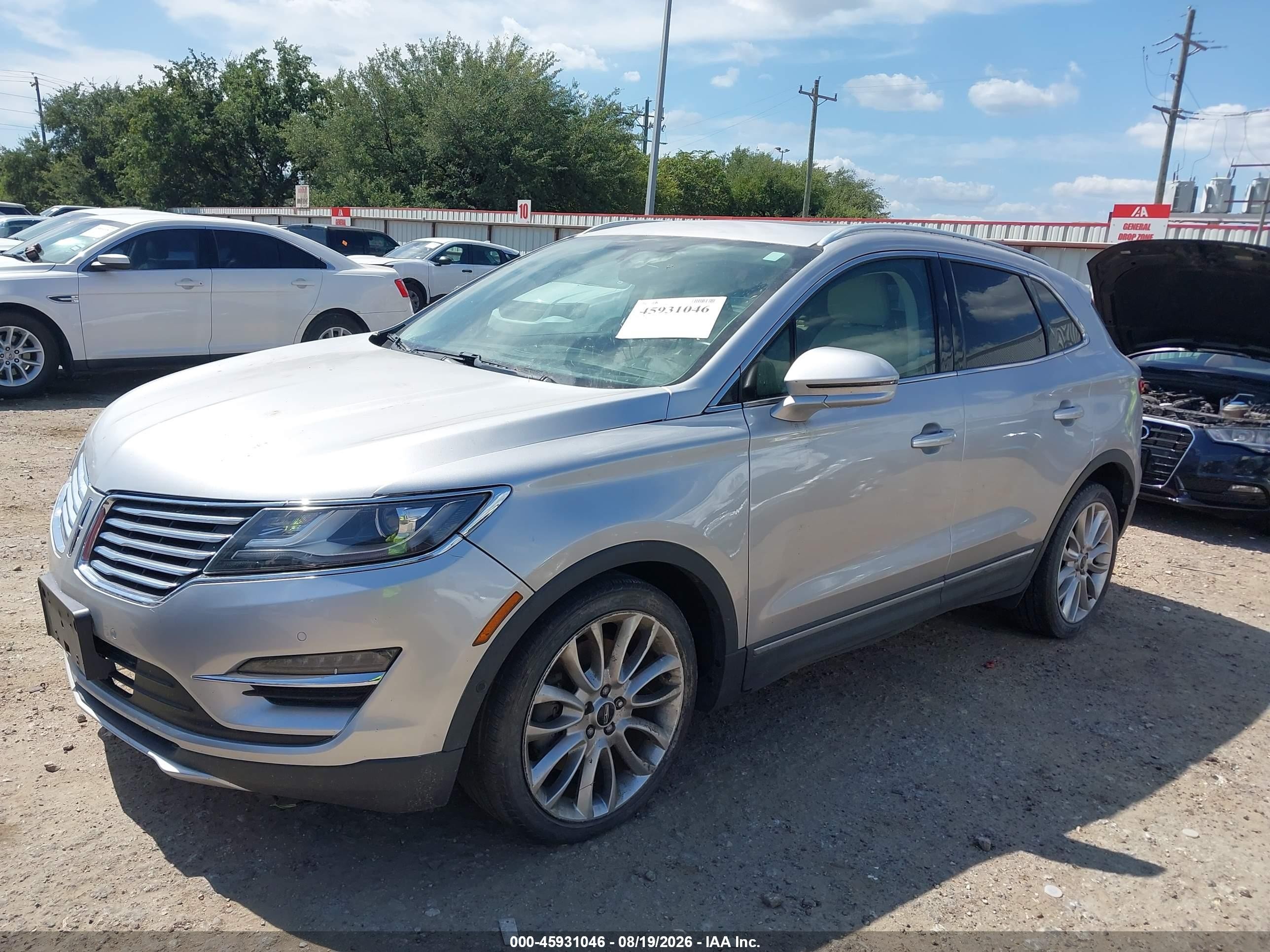2015 Lincoln Mkc   Silver vin: 5LMCJ1A97FUJ05223
