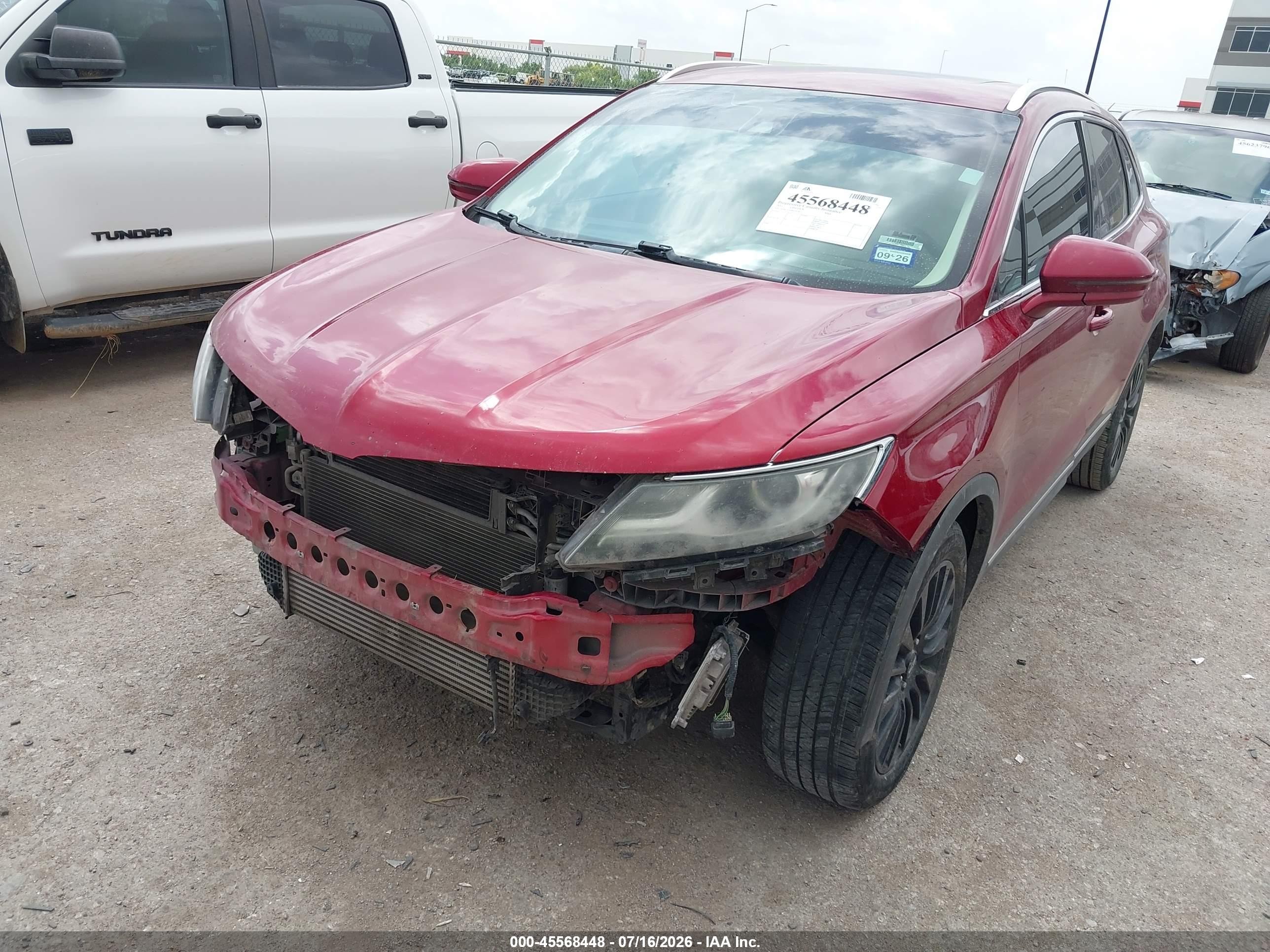 2015 Lincoln Mkc   Красный vin: 5LMCJ1A98FUJ07823