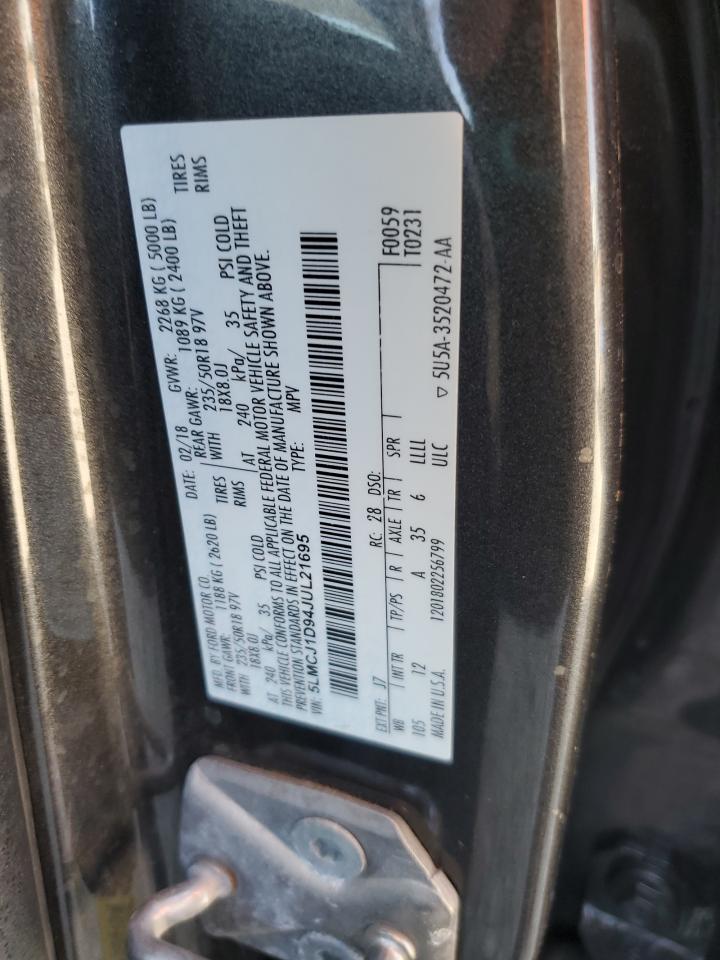 2018 Lincoln Mkc Premiere Серый vin: 5LMCJ1D94JUL21695