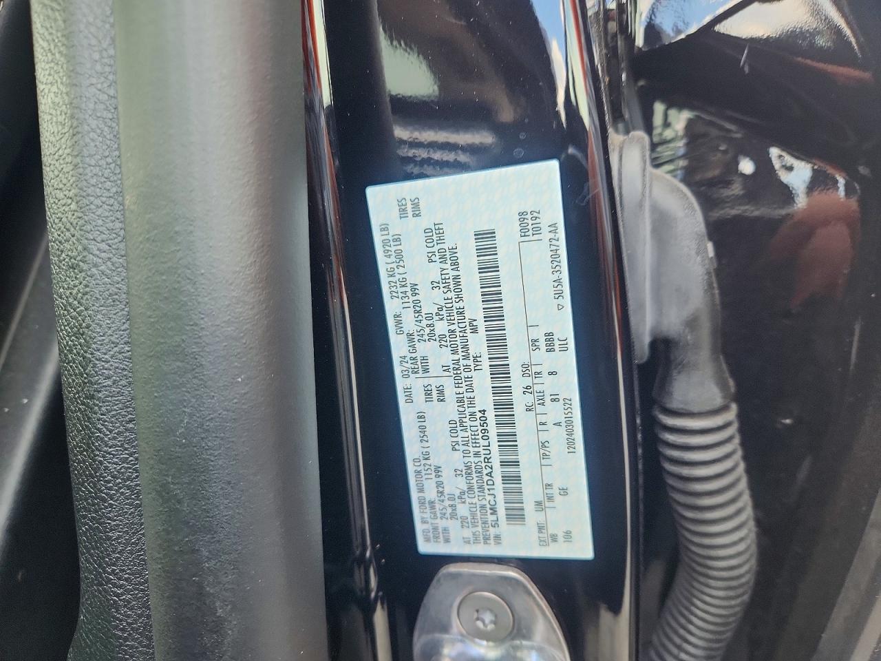 2024 Lincoln Corsair Black vin: 5LMCJ1DA2RUL09504