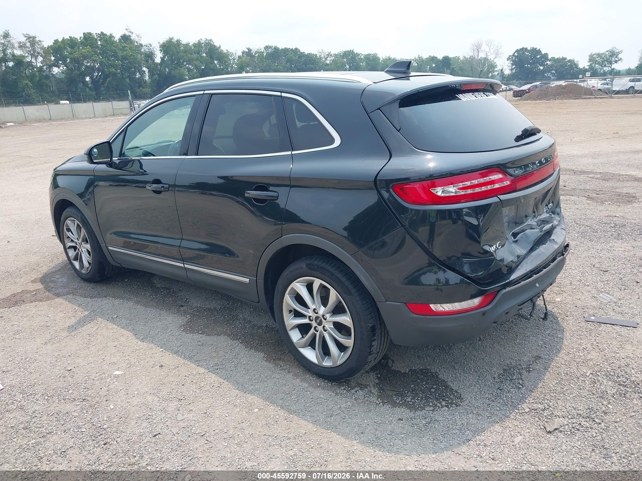 2015 Lincoln Mkc   Black vin: 5LMCJ2A97FUJ02490