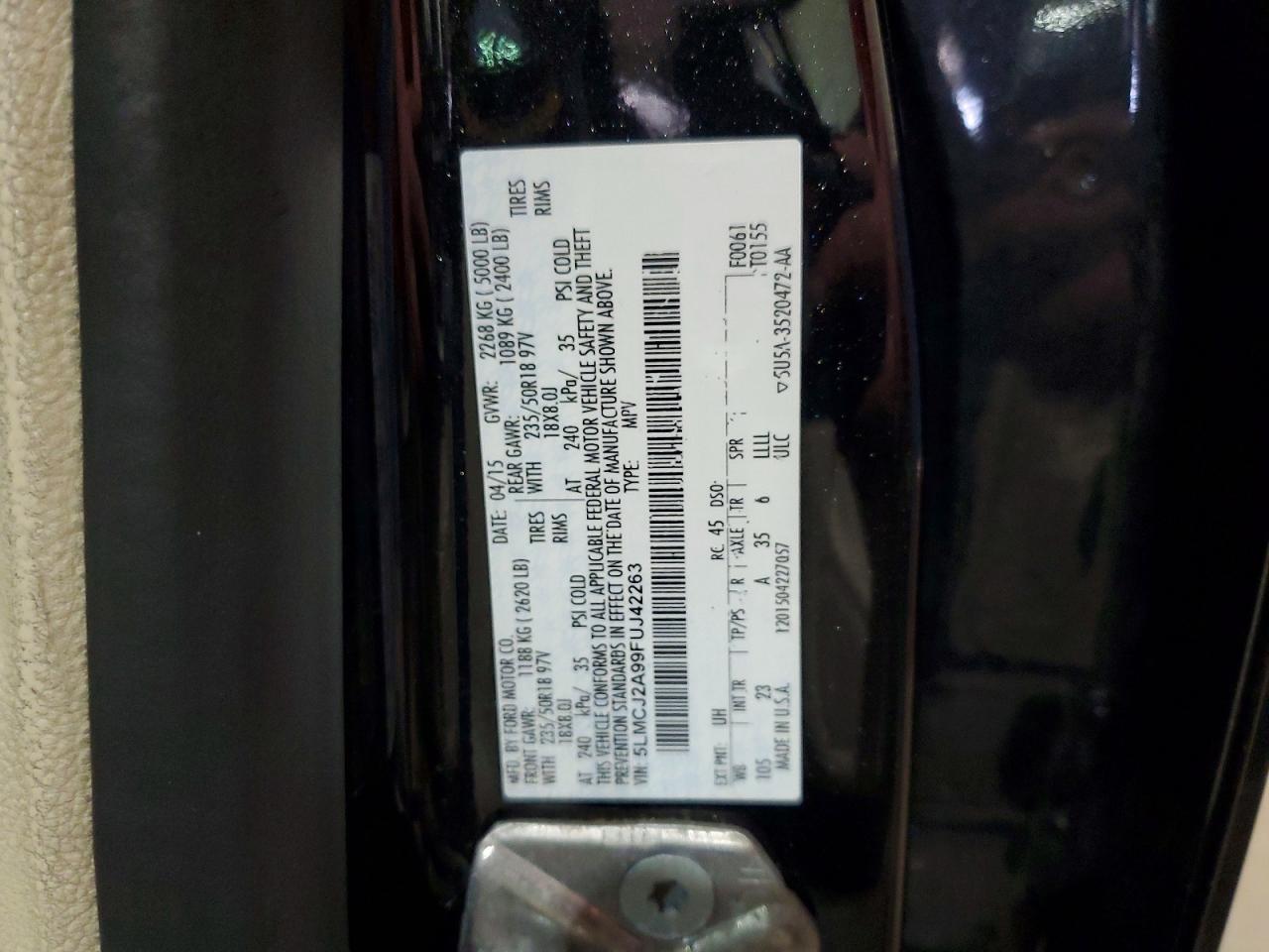 2015 Lincoln Mkc Black vin: 5LMCJ2A99FUJ42263