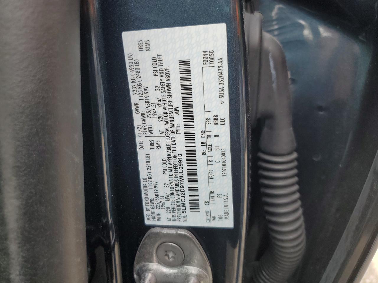 2021 Lincoln Corsair Reserve Black vin: 5LMCJ2D97MUL09910