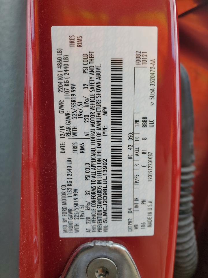 2020 Lincoln Corsair Reserve Red vin: 5LMCJ2D98LUL13902