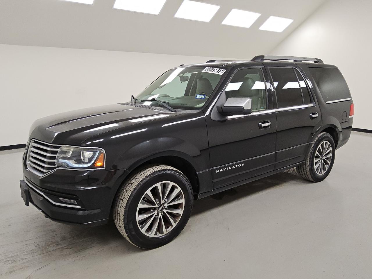 2015 Lincoln Navigator Black vin: 5LMJJ2HT2FEJ05994 Damage: Left Front Window, Inoperable, Repair Required