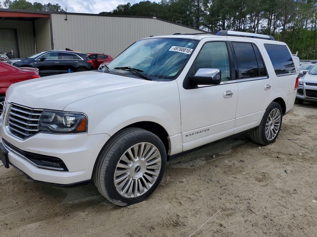 2015 Lincoln Navigator White vin: 5LMJJ2JT1FEJ05818