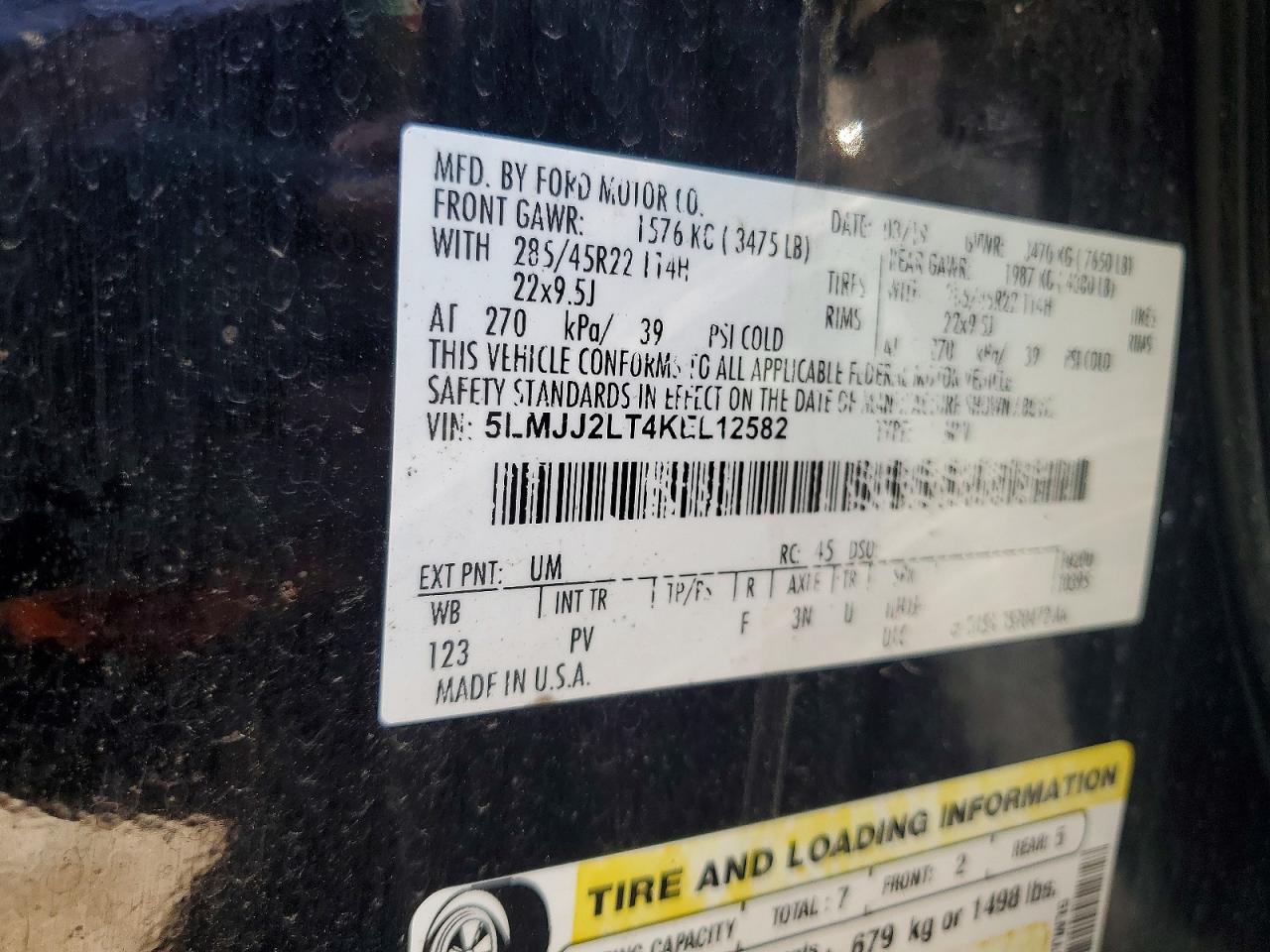 2019 Lincoln Navigator Reserve Black vin: 5LMJJ2LT4KEL12582