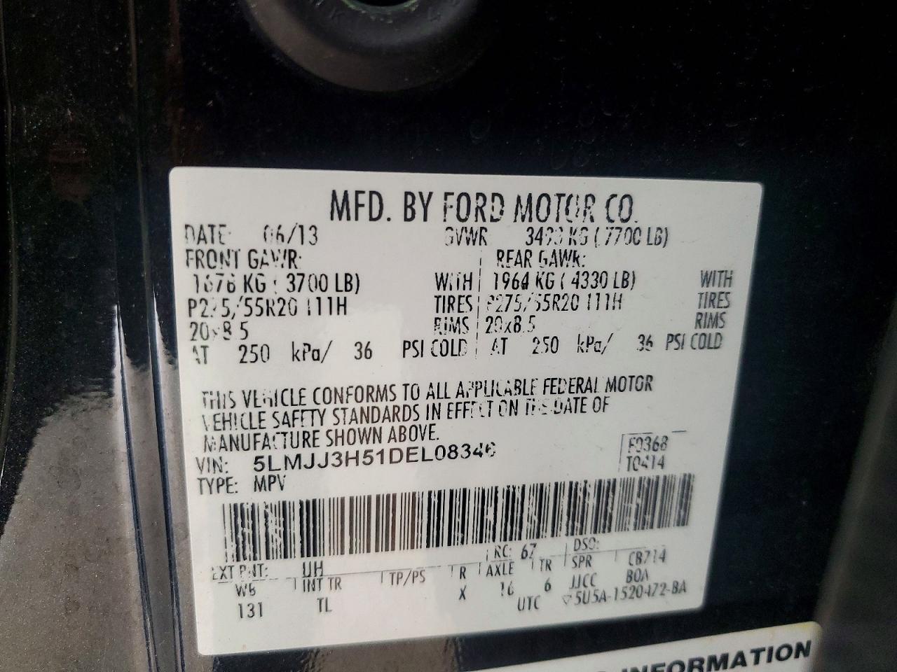 2013 Lincoln Navigator L Black vin: 5LMJJ3H51DEL08346