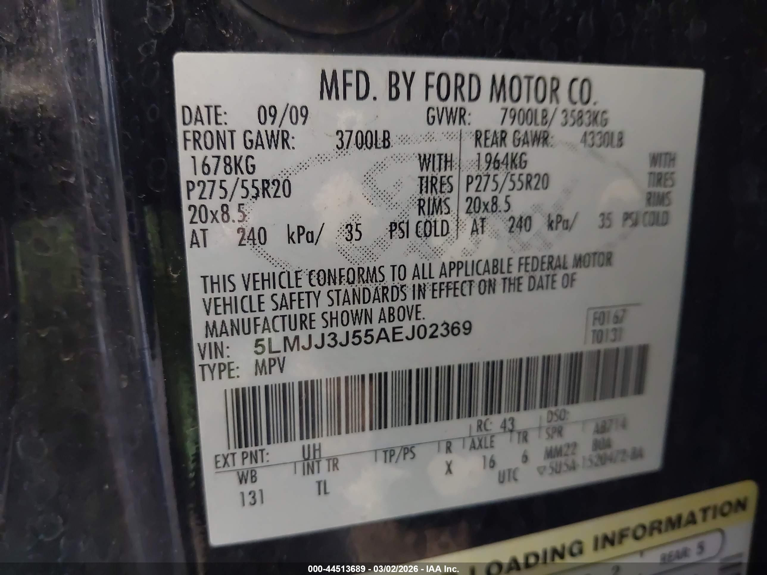 2010 Lincoln Navigator L   Black vin: 5LMJJ3J55AEJ02369