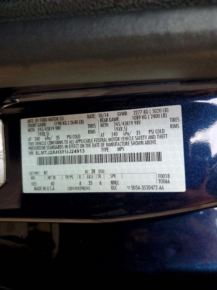 2015 Lincoln Mkc Blue vin: 5LMTJ2AHXFUJ24913
