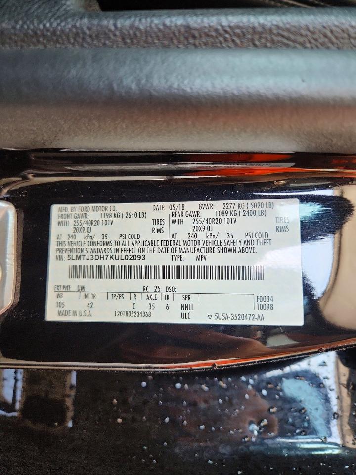 2019 Lincoln Mkc Reserve Black vin: 5LMTJ3DH7KUL02093