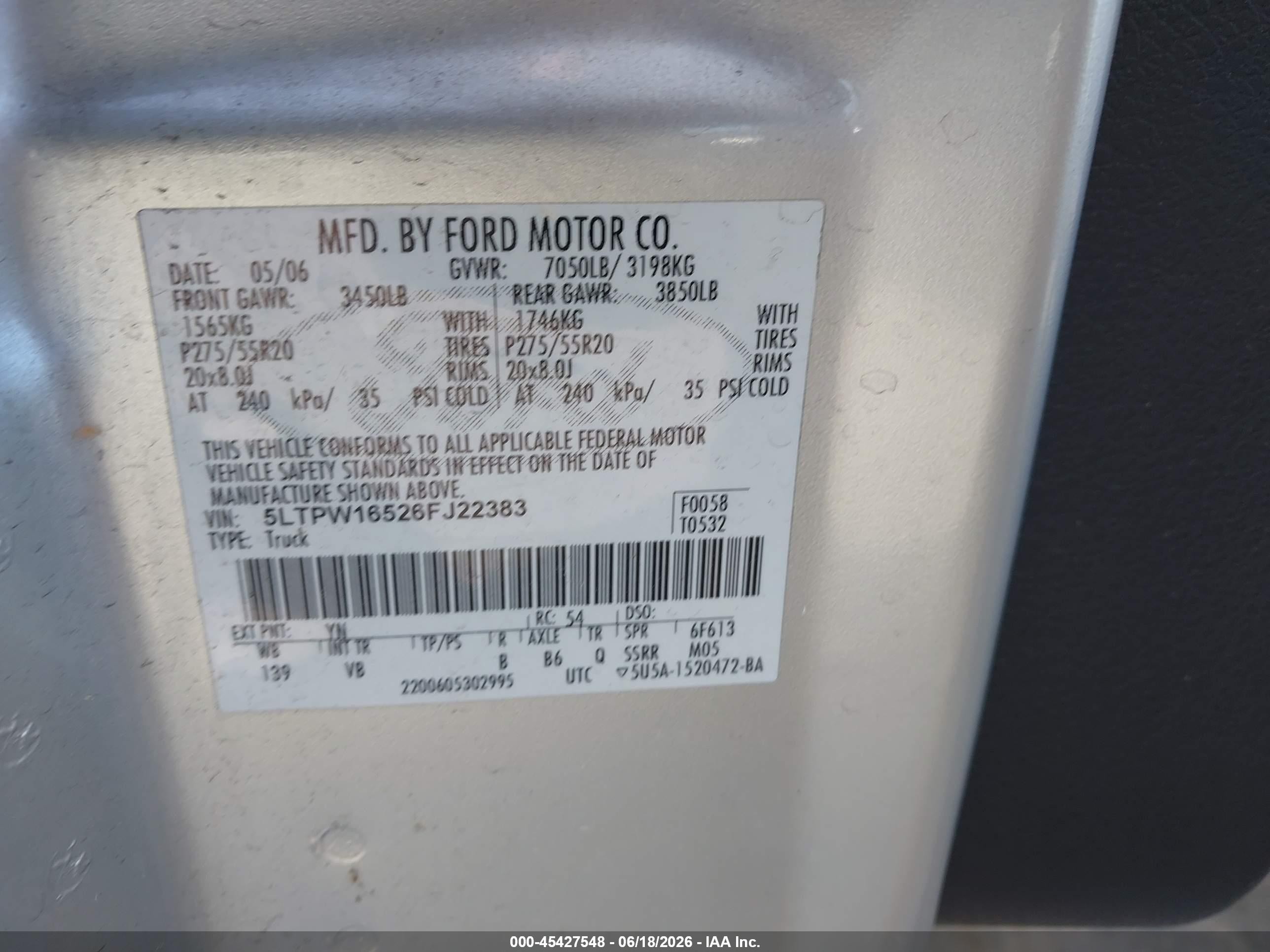 2006 Lincoln Mark Lt   Gray vin: 5LTPW16526FJ22383