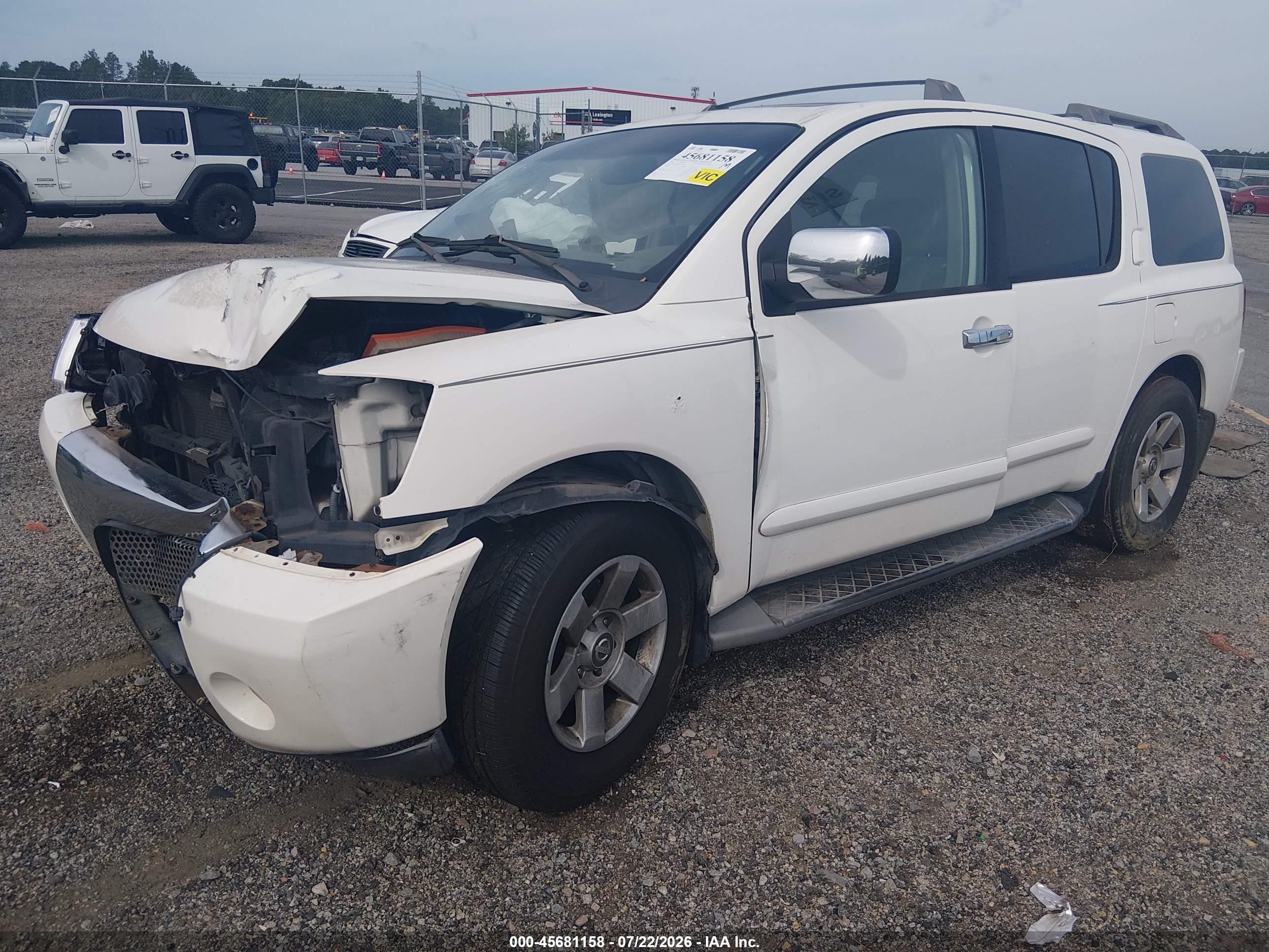 2004 Nissan Pathfinder Armada Le White vin: 5N1AA08A24N729328