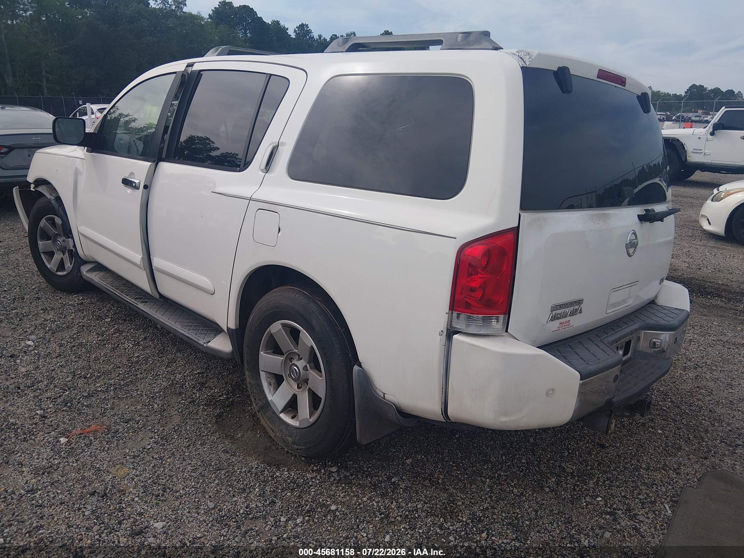 2004 Nissan Pathfinder Armada Le White vin: 5N1AA08A24N729328