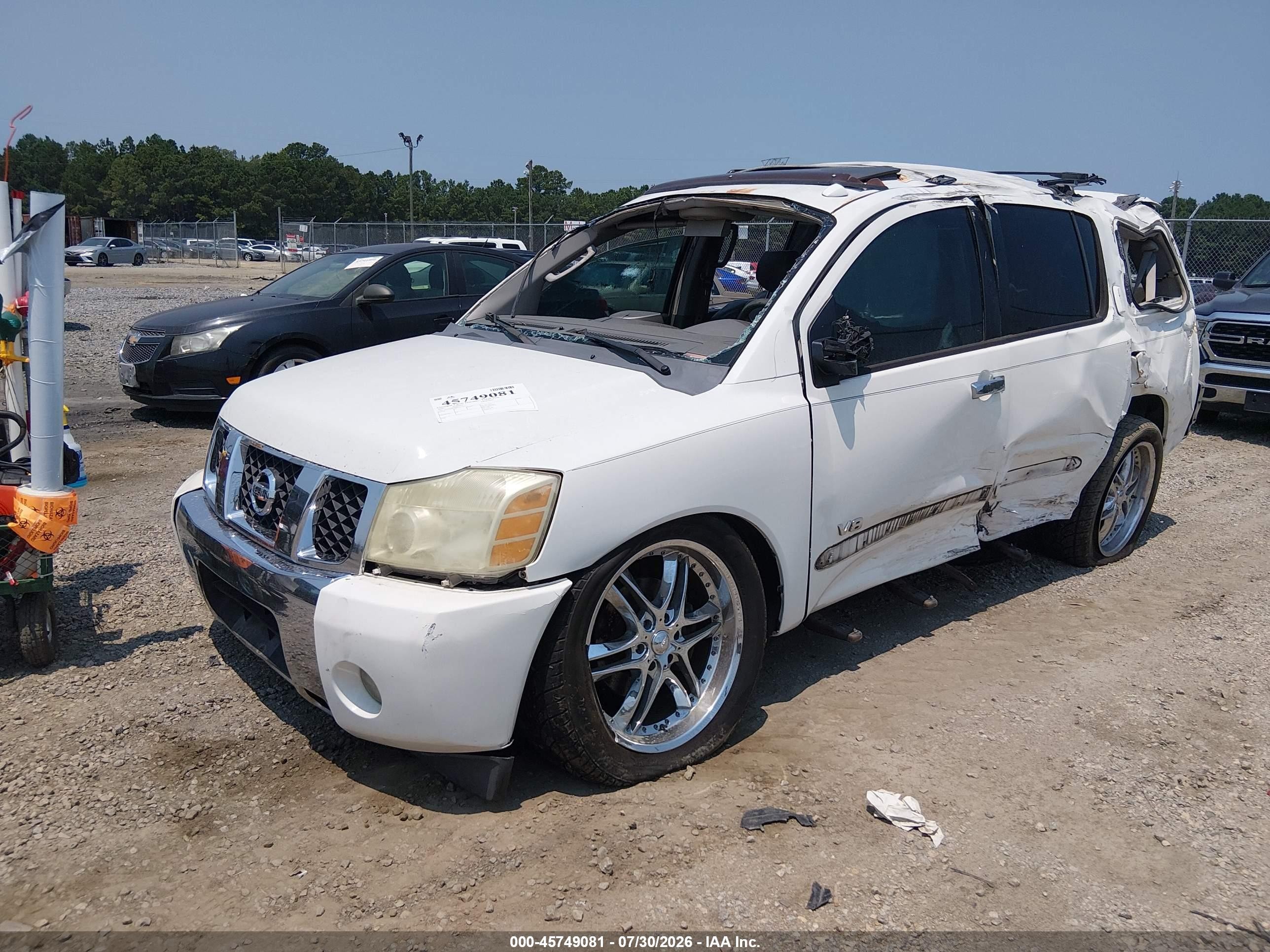2006 Nissan Armada Le White vin: 5N1AA08A66N737757