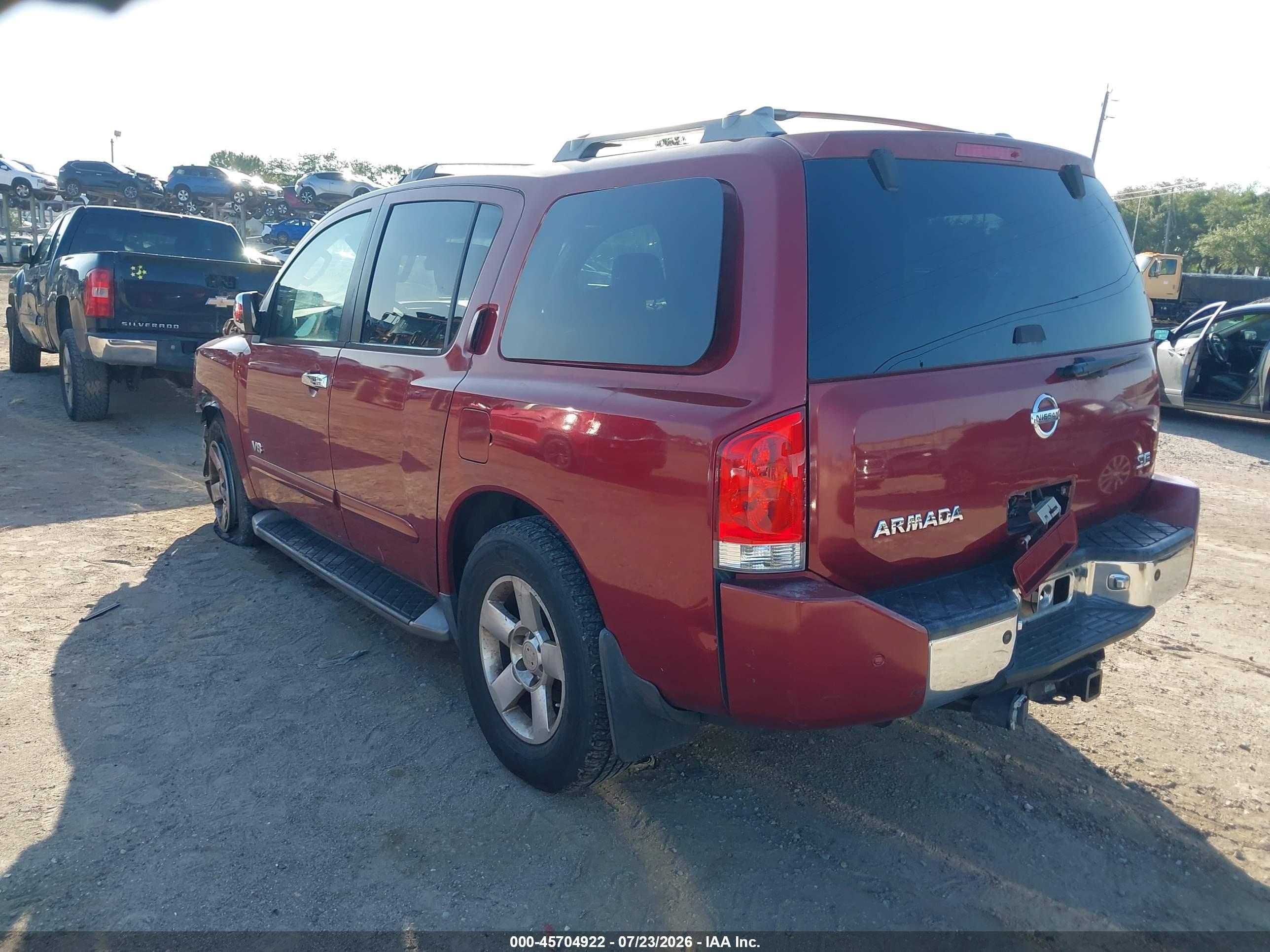 2005 Nissan Armada Se Red vin: 5N1AA08A75N740066