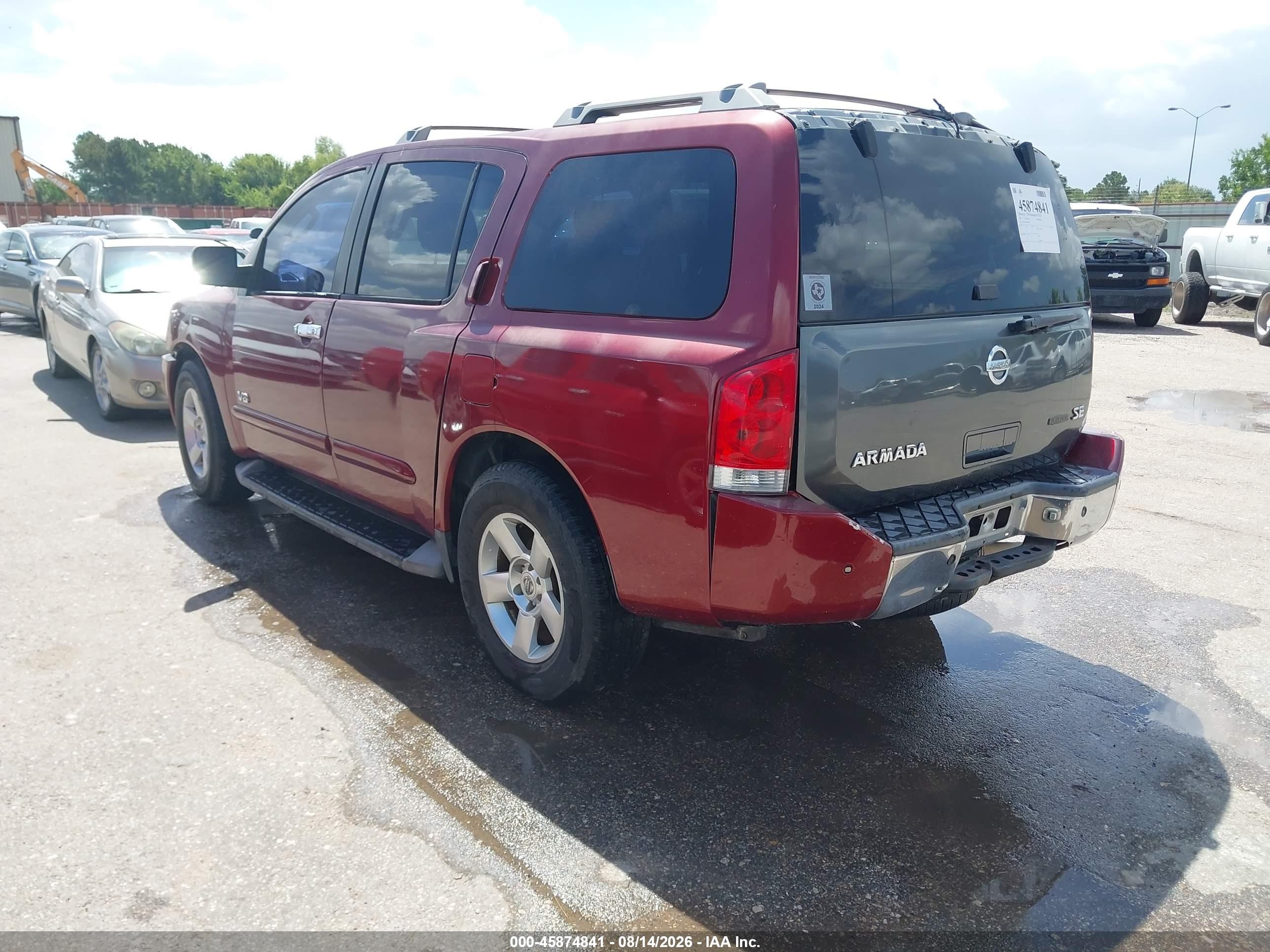 2006 Nissan Armada Se Красный vin: 5N1AA08A86N706932