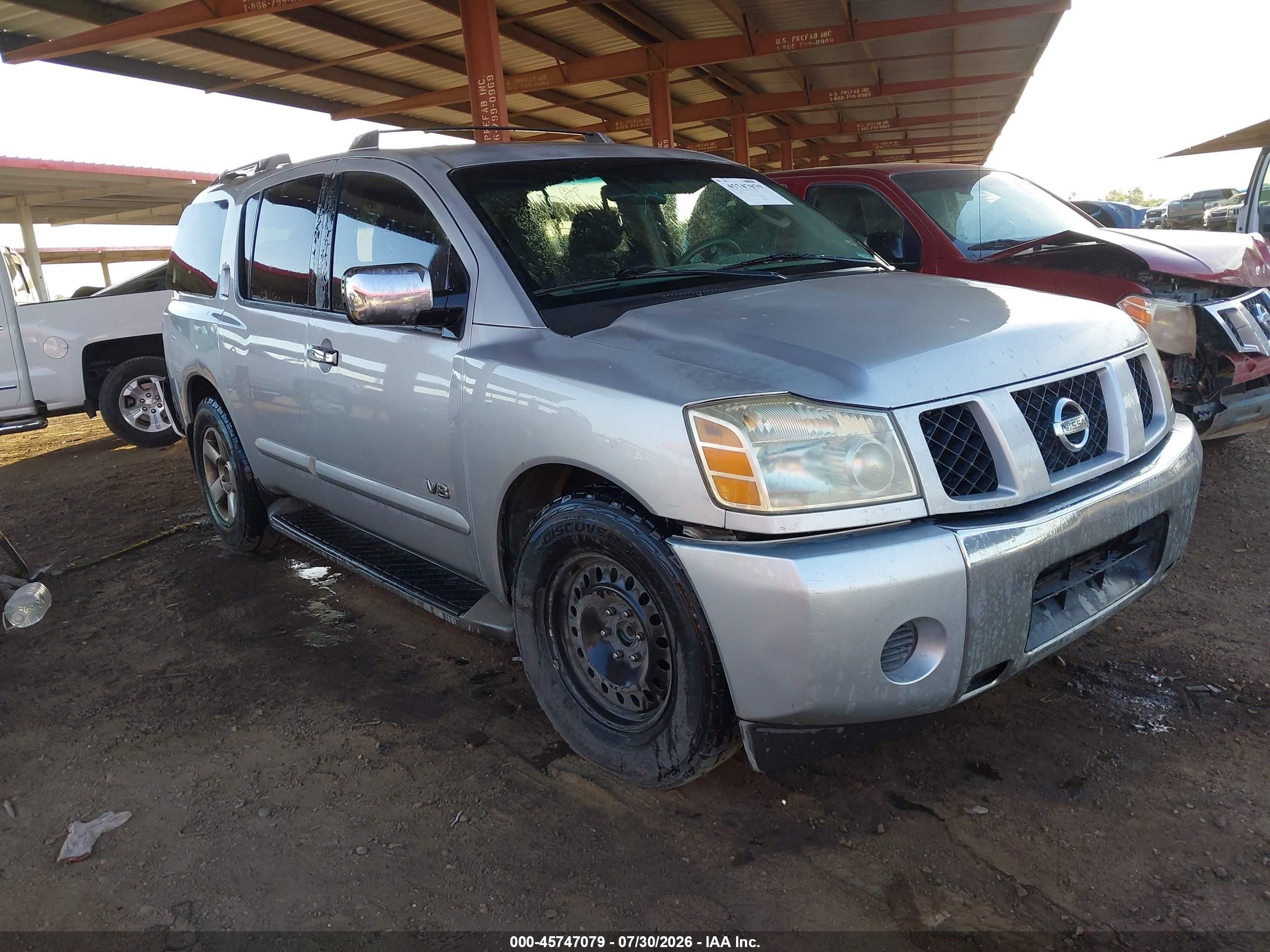 2007 Nissan Armada Se Silver vin: 5N1AA08AX7N719151