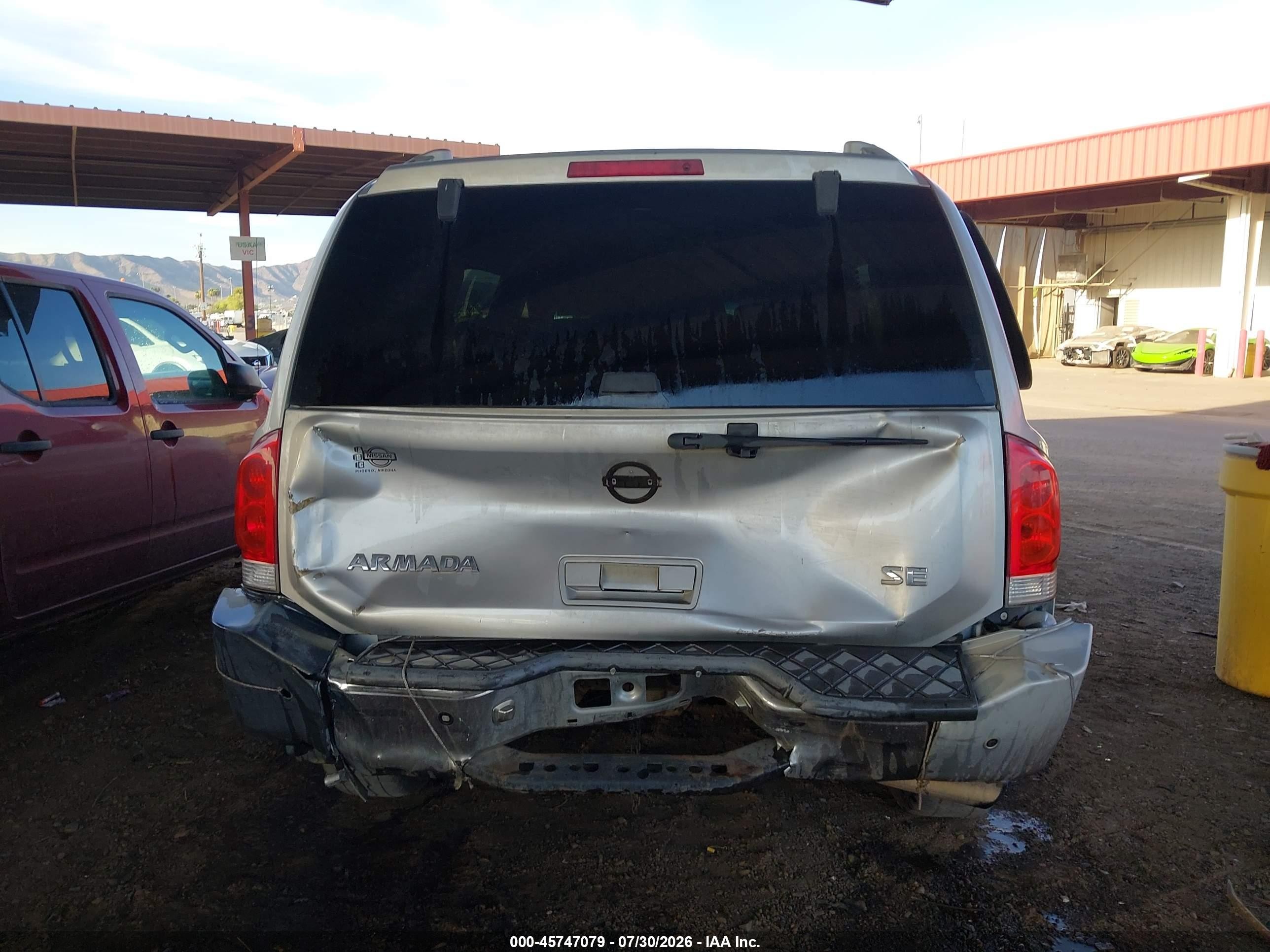 2007 Nissan Armada Se Silver vin: 5N1AA08AX7N719151