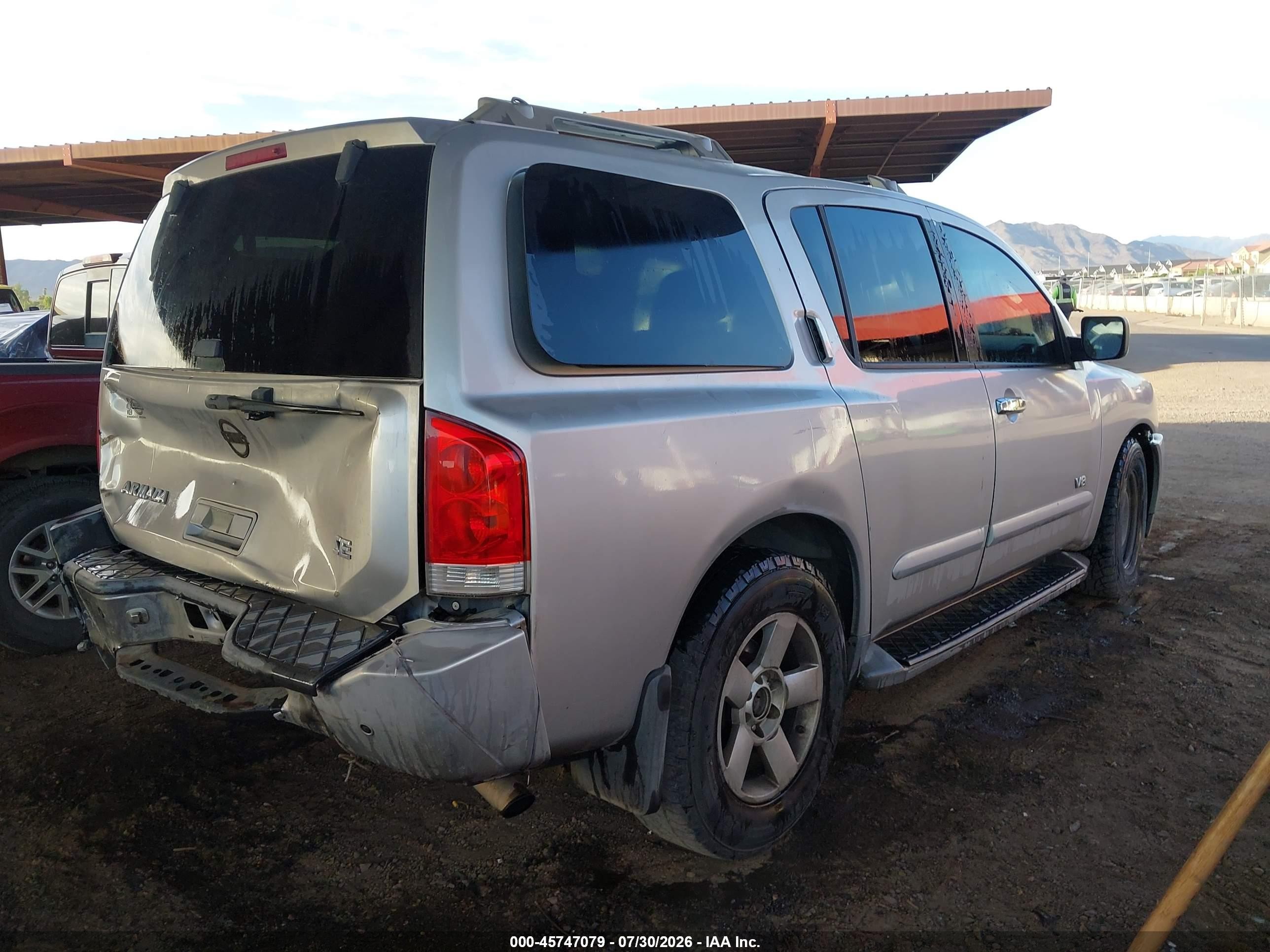 2007 Nissan Armada Se Silver vin: 5N1AA08AX7N719151