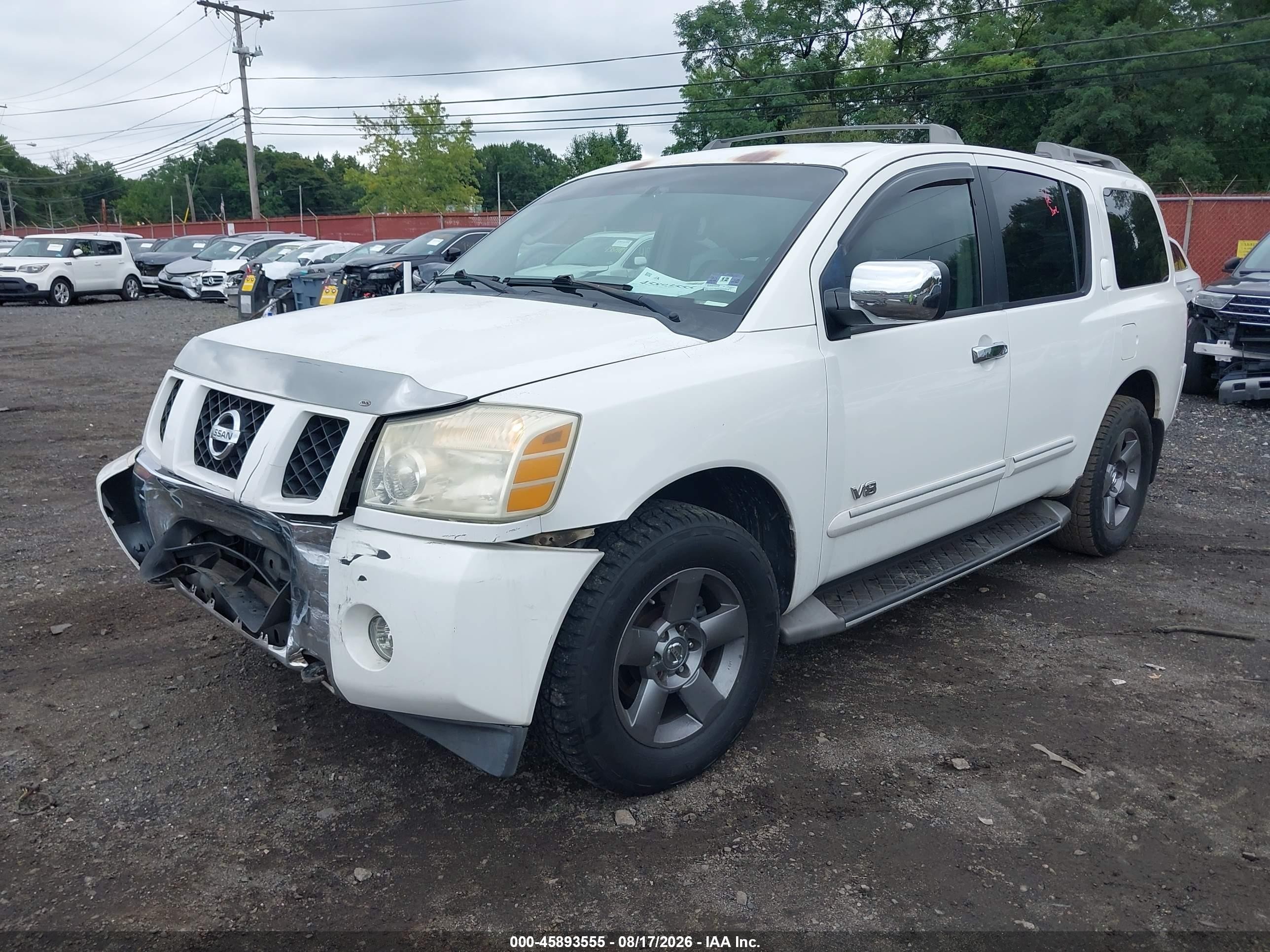 2005 Nissan Armada Se Белый vin: 5N1AA08B45N721564