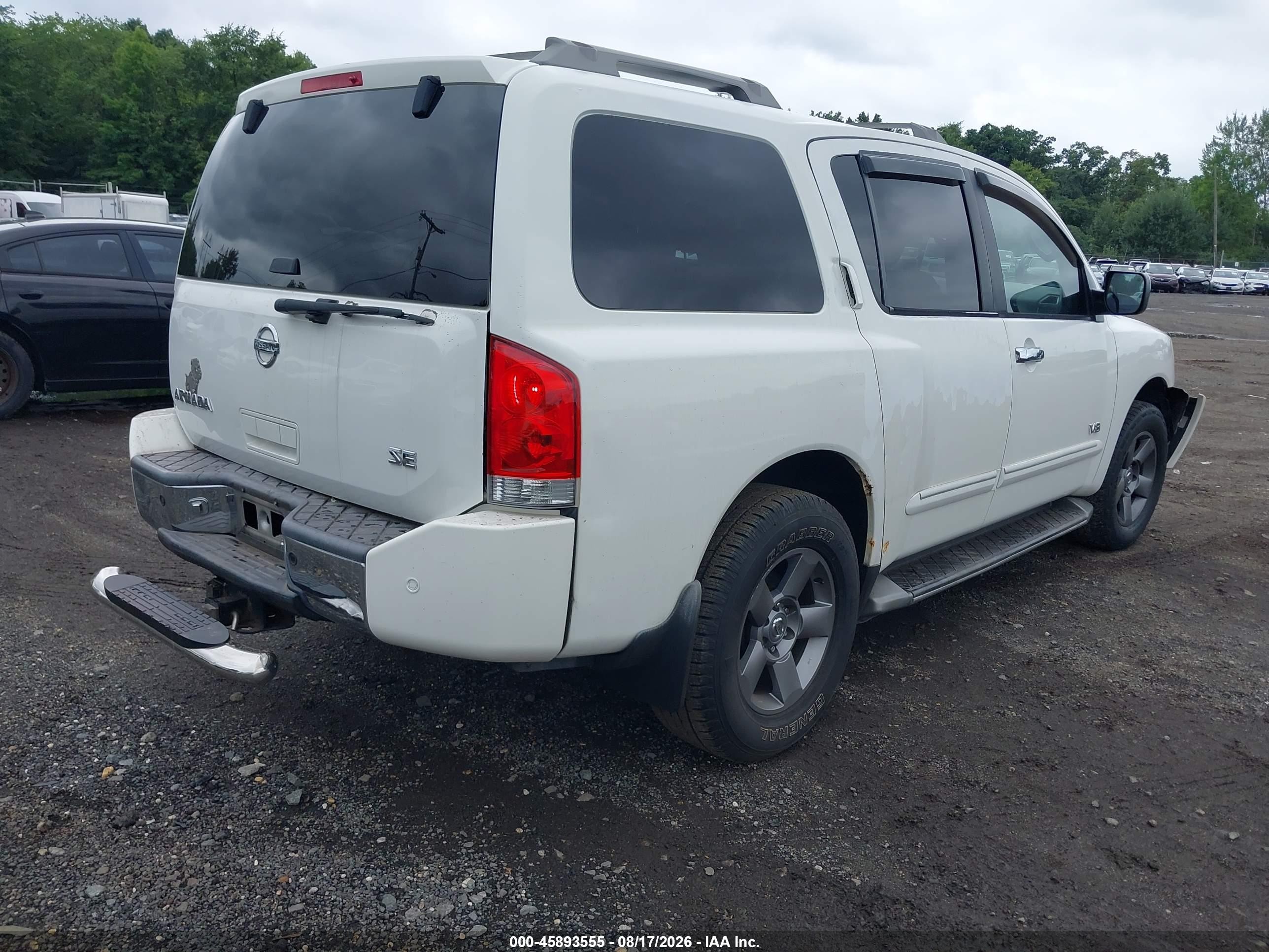 2005 Nissan Armada Se Белый vin: 5N1AA08B45N721564