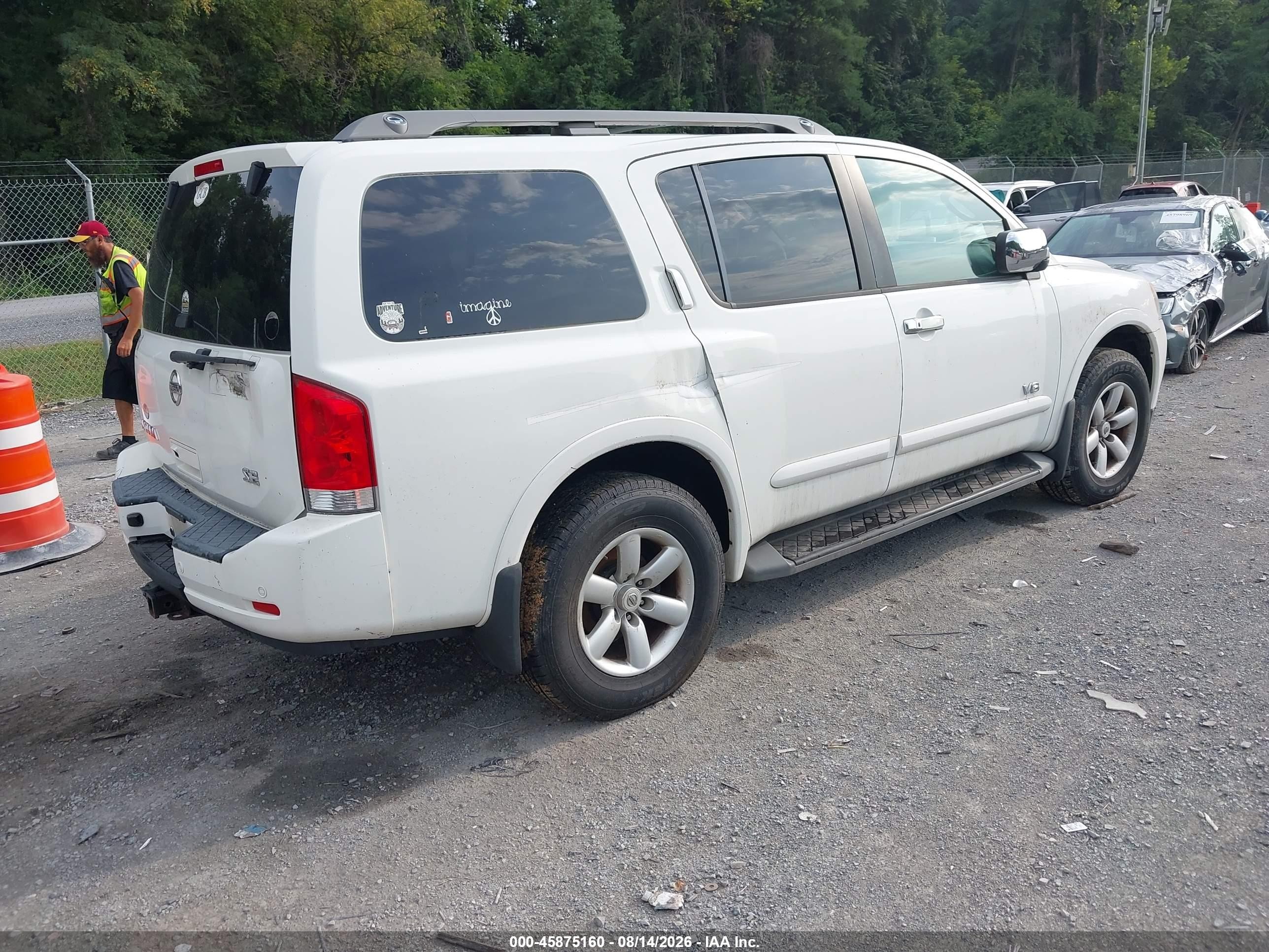 2008 Nissan Armada Se White vin: 5N1AA08C08N607056