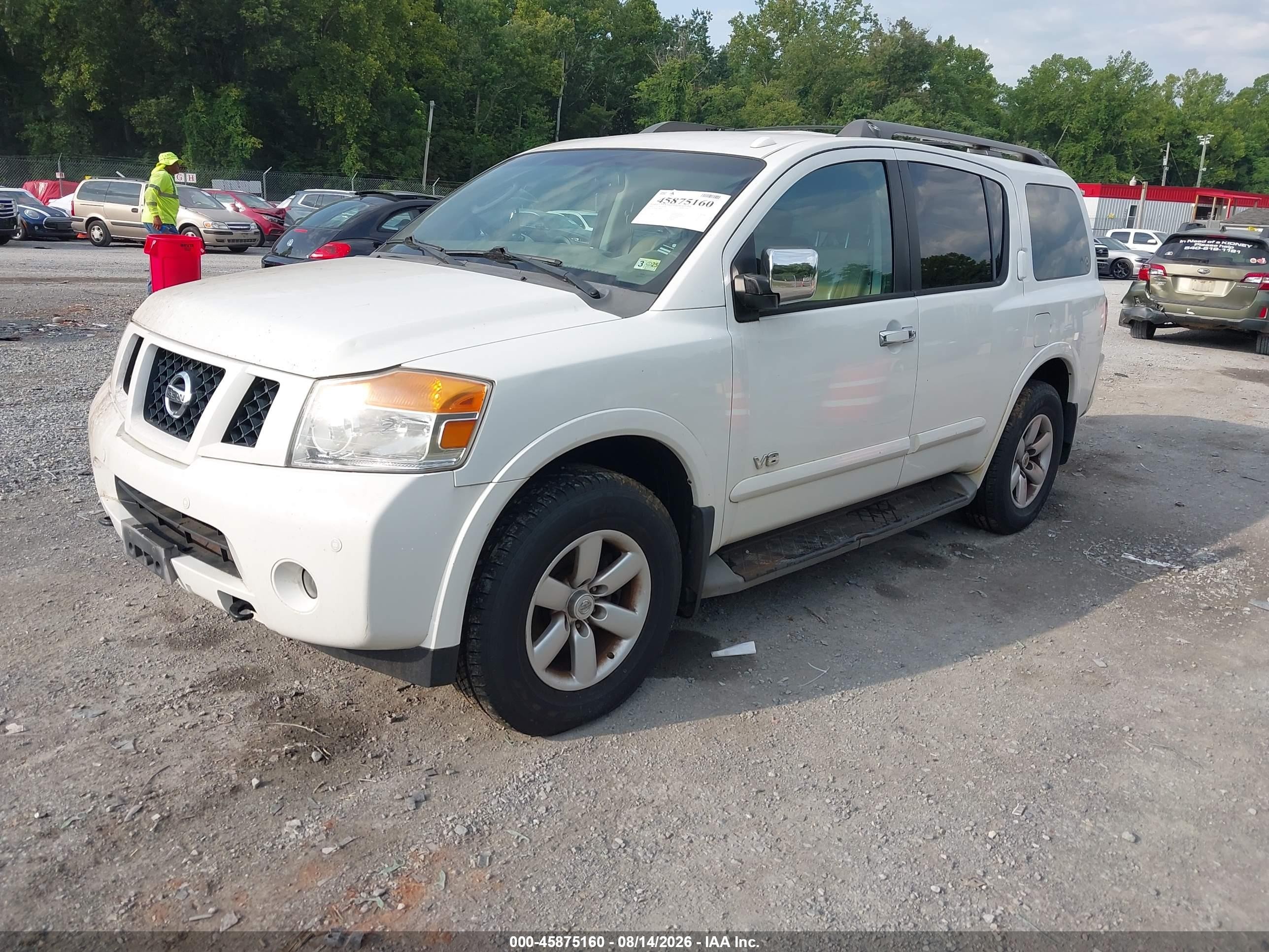 2008 Nissan Armada Se White vin: 5N1AA08C08N607056