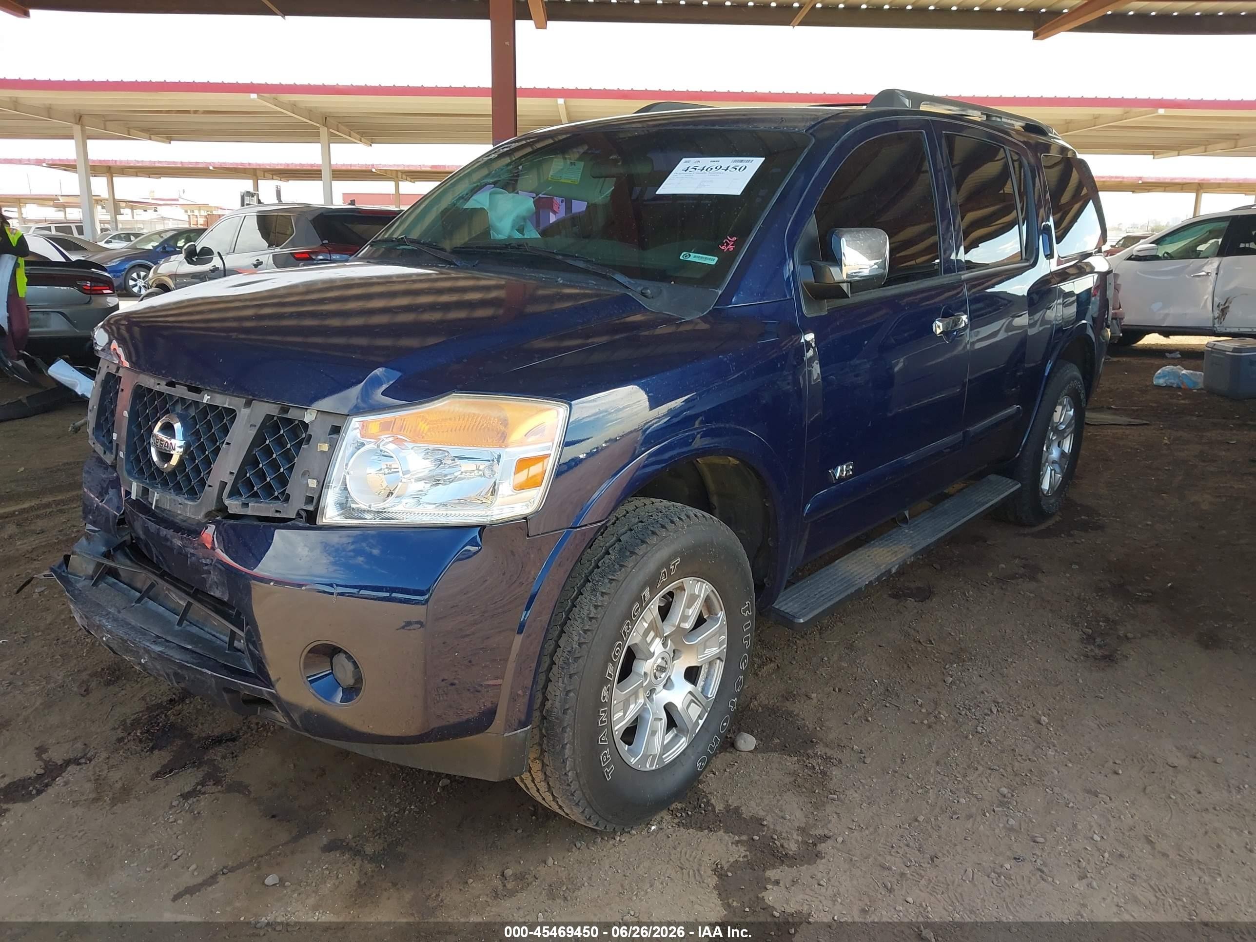 2008 Nissan Armada Se Blue vin: 5N1AA08C28N619306