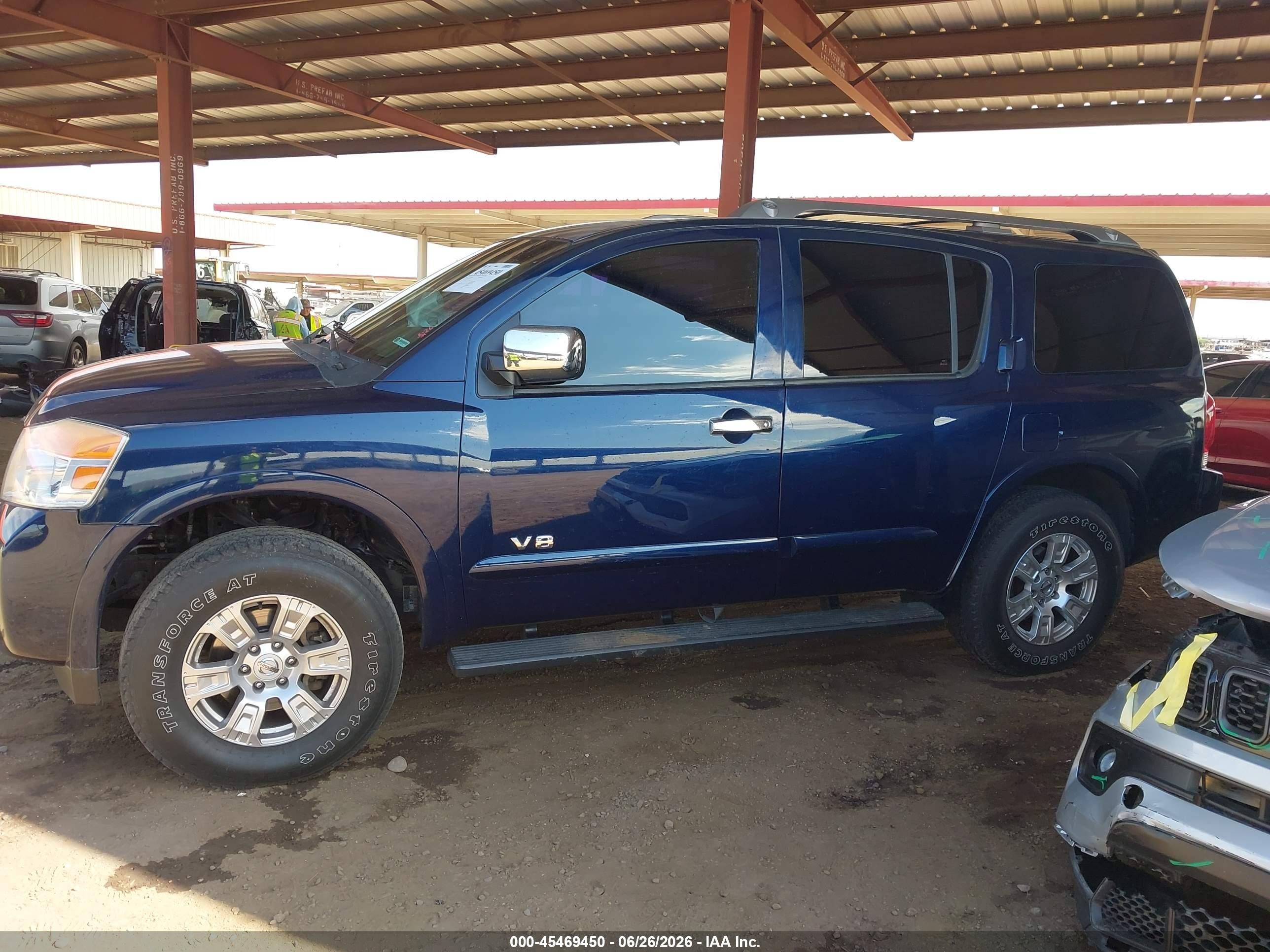 2008 Nissan Armada Se Blue vin: 5N1AA08C28N619306