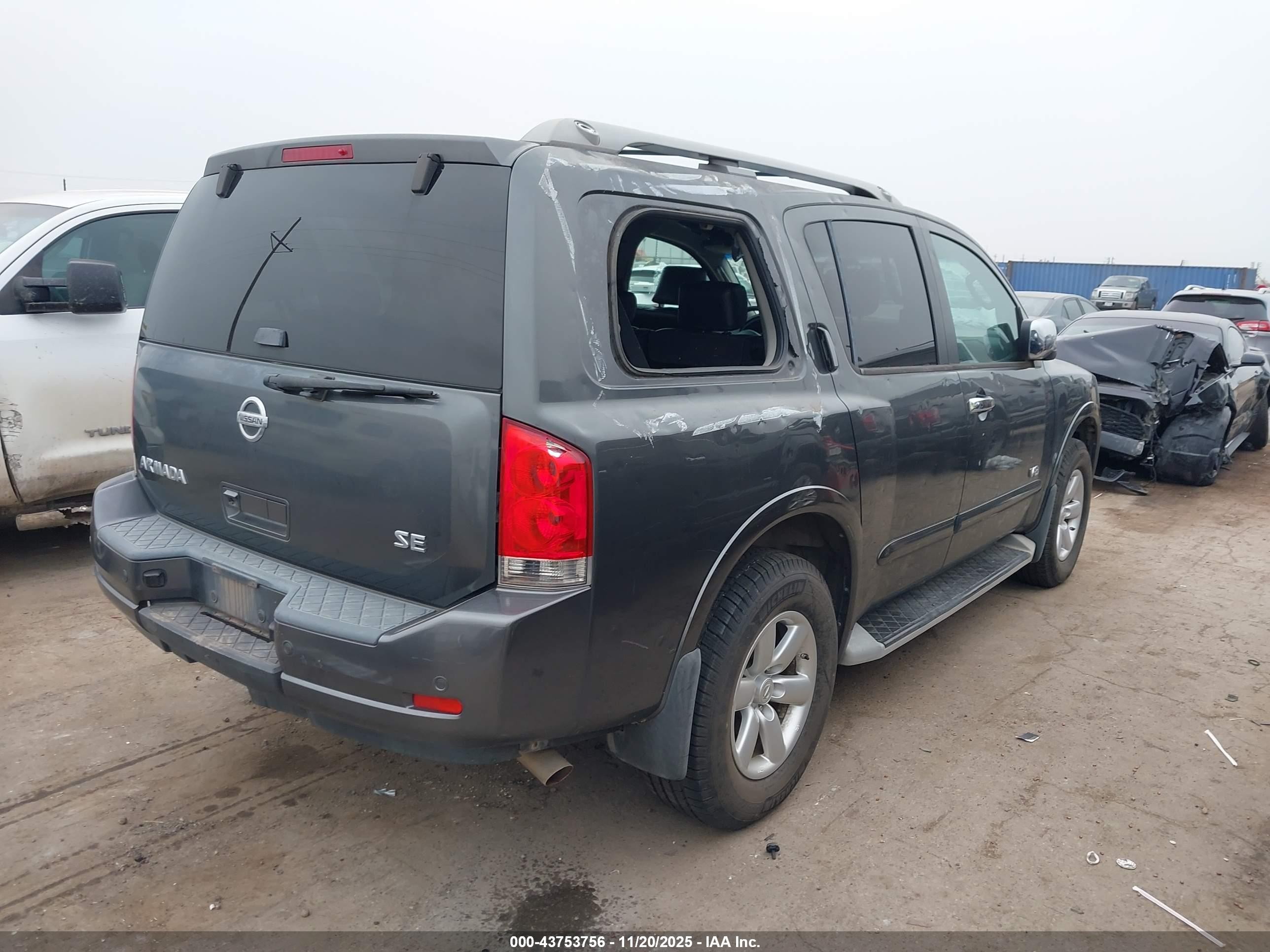 2008 Nissan Armada Se Gray vin: 5N1AA08C48N633028