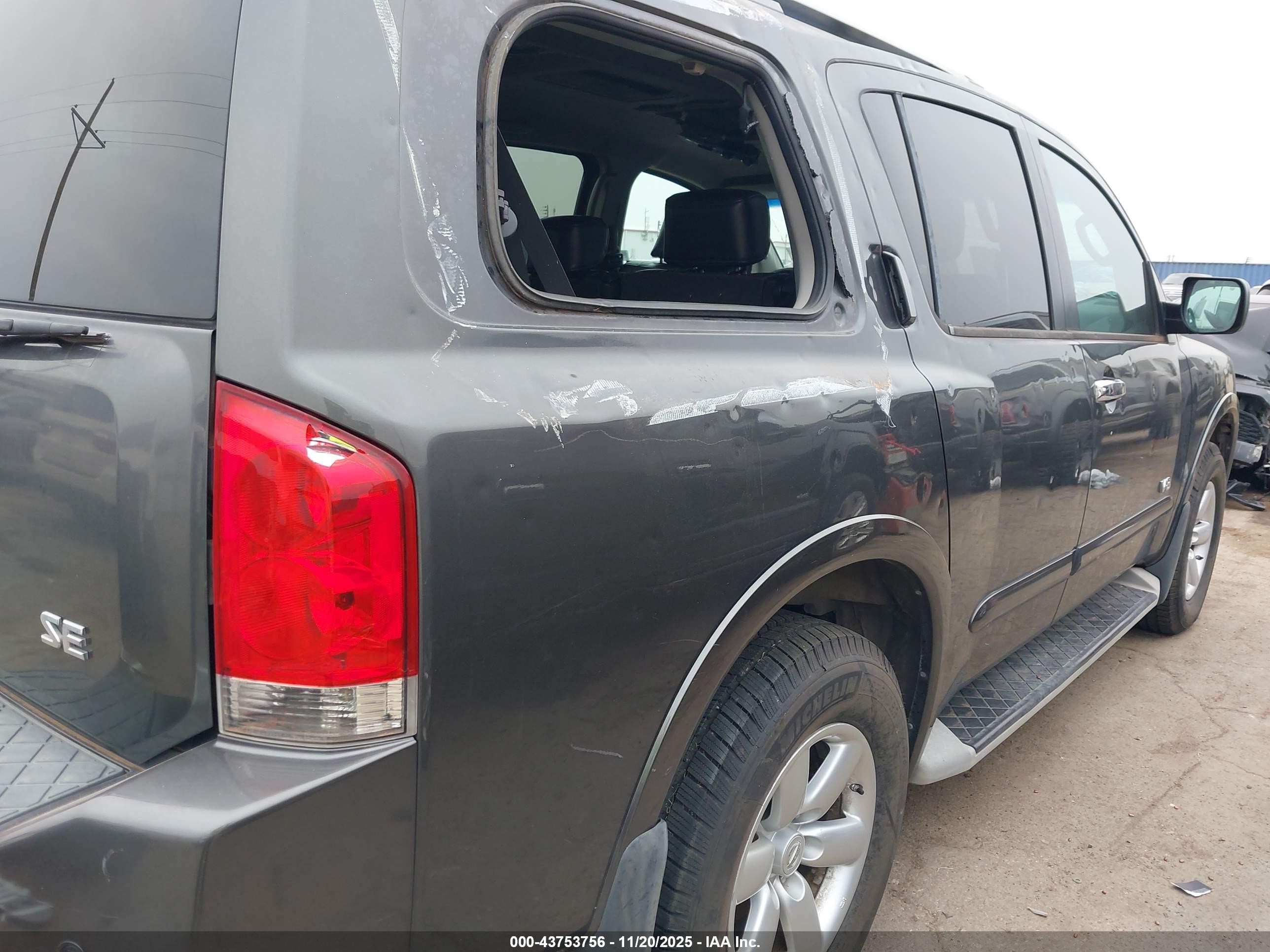 2008 Nissan Armada Se Gray vin: 5N1AA08C48N633028