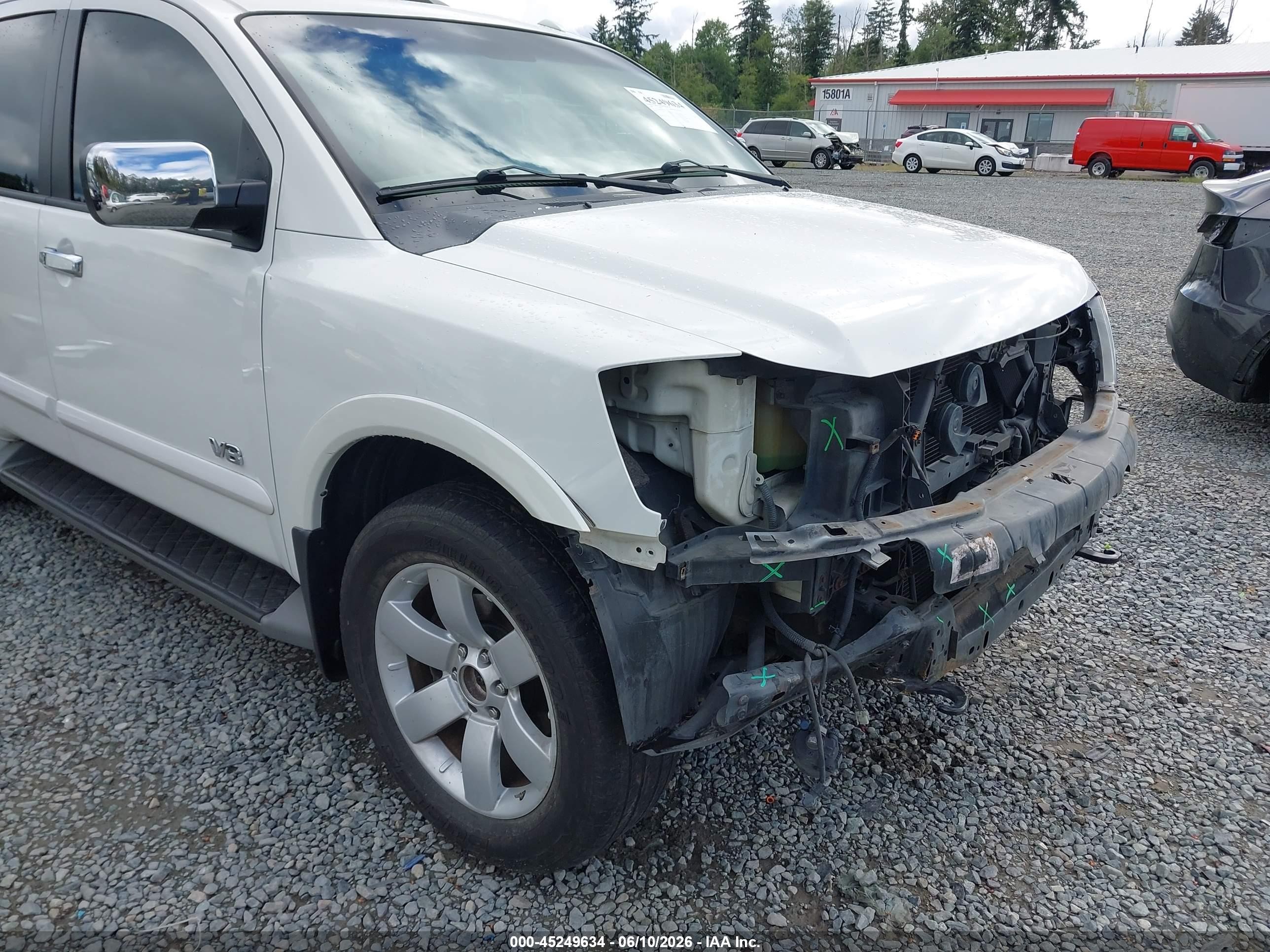 2008 Nissan Armada Le White vin: 5N1AA08C88N601103