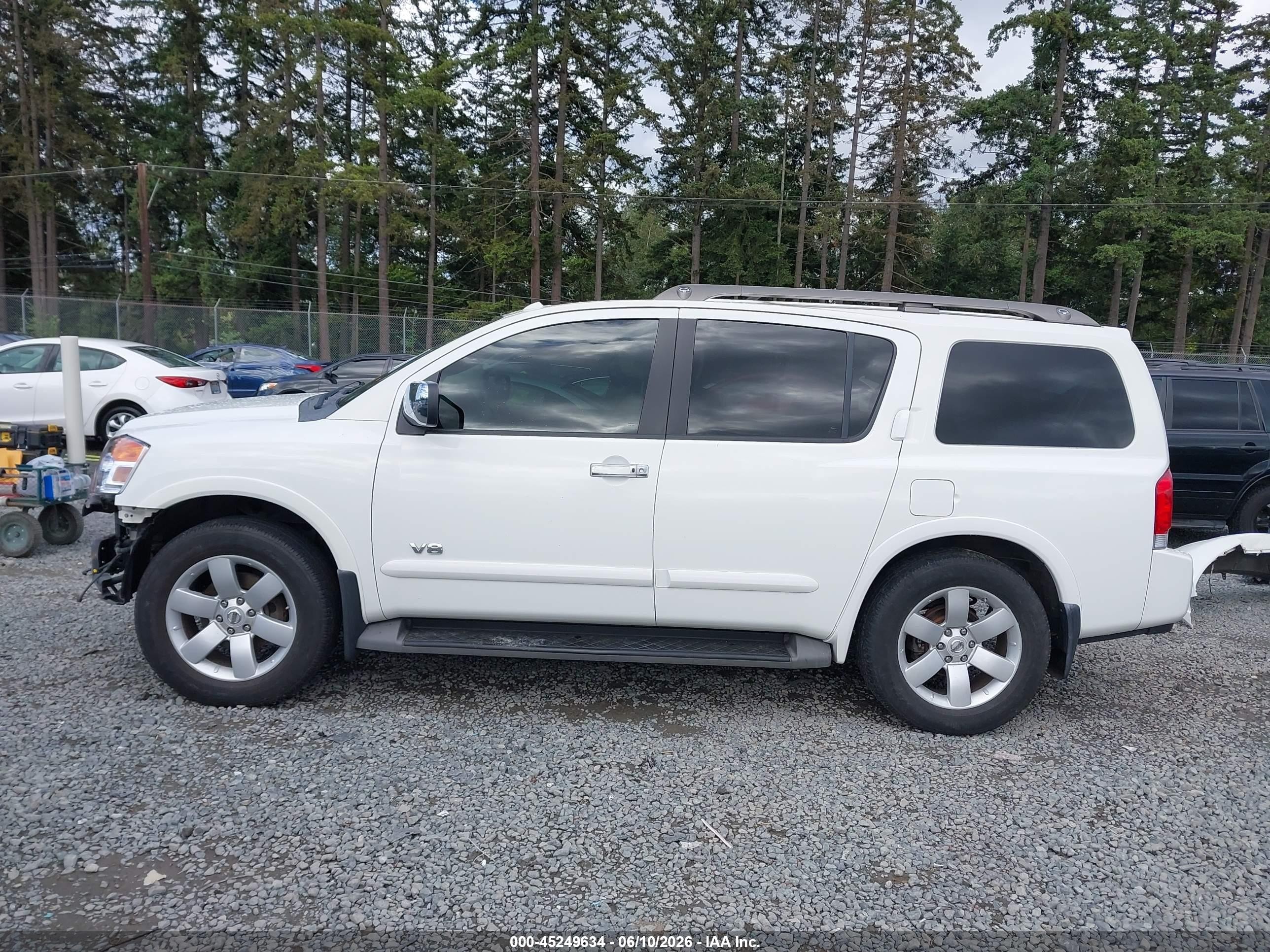 2008 Nissan Armada Le White vin: 5N1AA08C88N601103