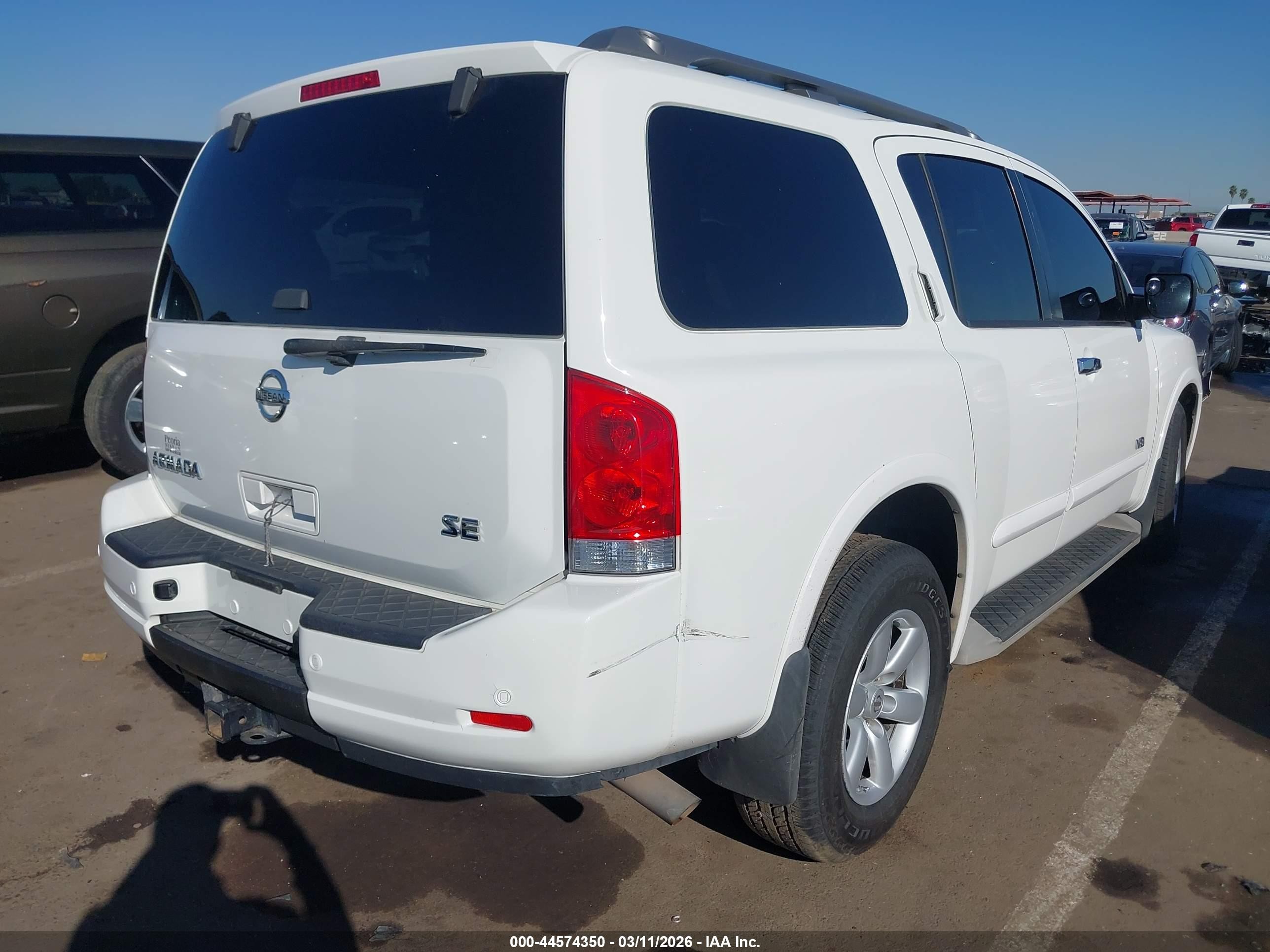 2009 Nissan Armada Se White vin: 5N1AA08D99N601525