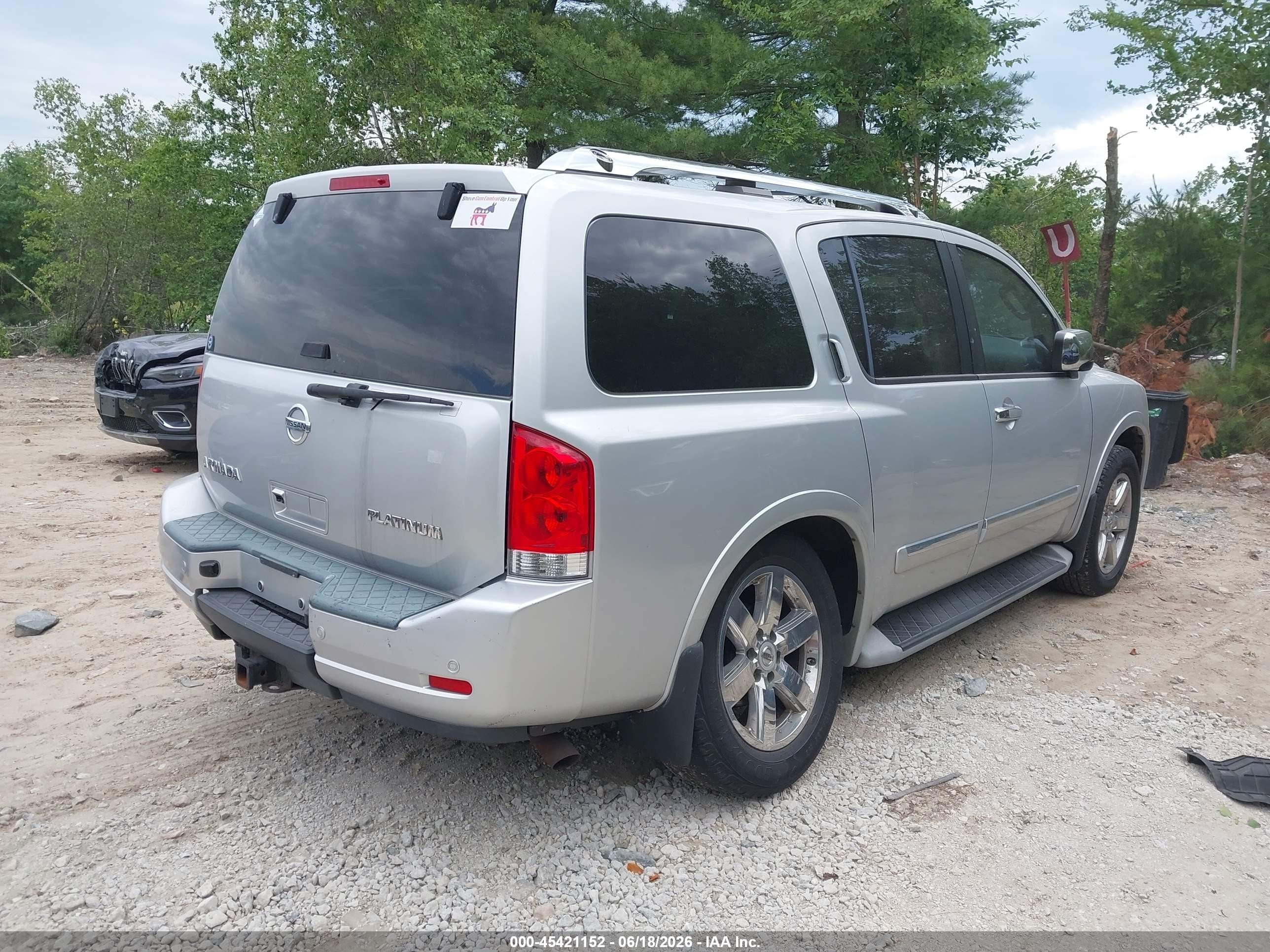 2011 Nissan Armada Platinum Silver vin: 5N1AA0NC3BN619505