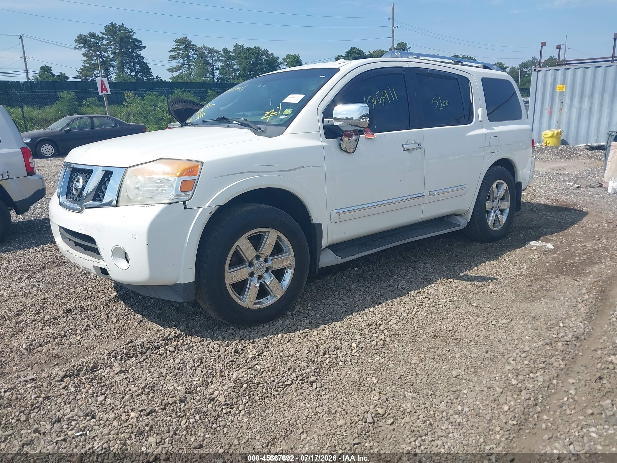 2010 Nissan Armada Platinum White vin: 5N1AA0NC5AN610545