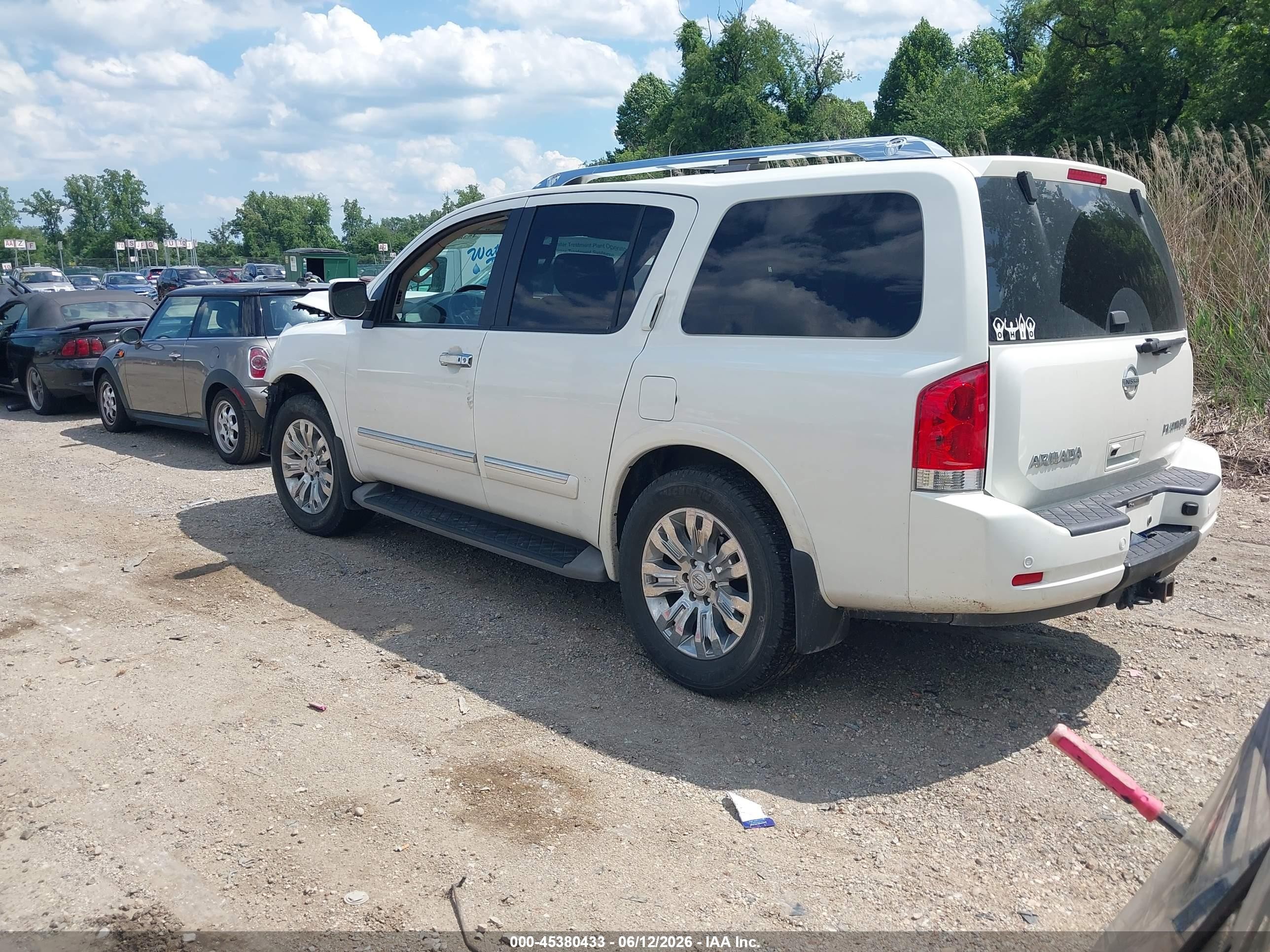 2015 Nissan Armada Platinum White vin: 5N1AA0NC5FN622346