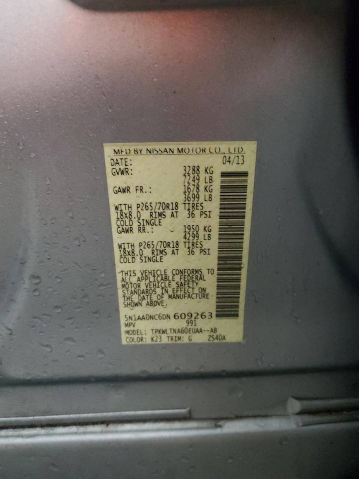 2013 Nissan Armada Sv Серебряный vin: 5N1AA0NC6DN609263